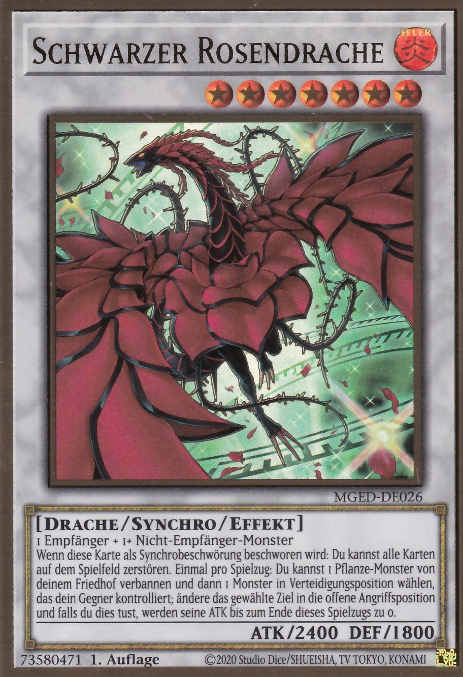 Schwarzer Rosendrache (V.2 - Premium Gold Rare) - MGED-DE026 - Gold Rare - Reprint - Deutsch - Maximum Gold: El Dorado