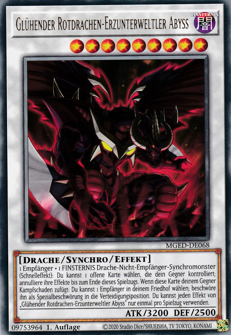 Glühender Rotdrachen-Erzunterweltler Abyss - MGED-DE068 - Rare - Reprint - Deutsch - Maximum Gold: El Dorado