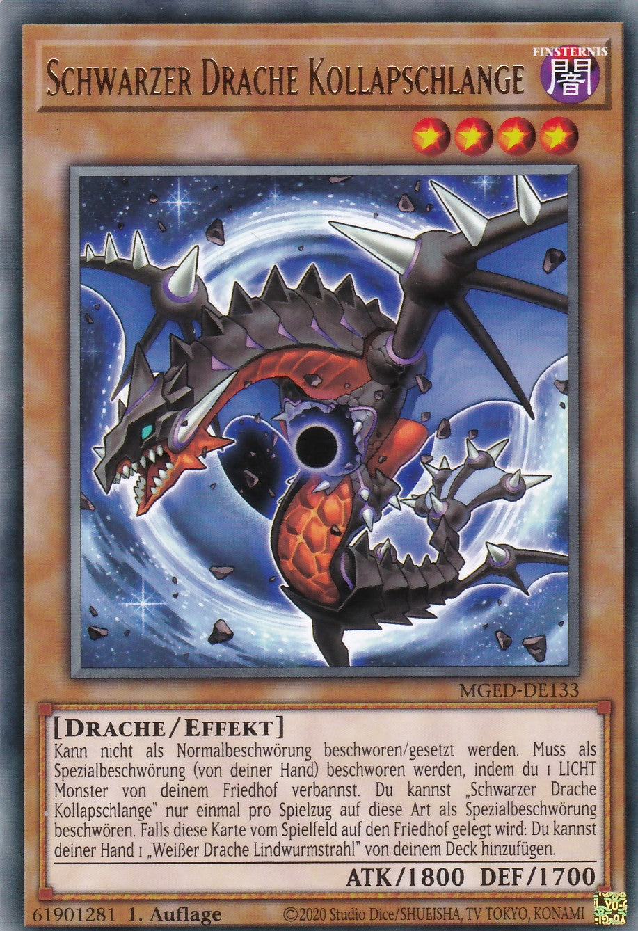 Schwarzer Drache Kollapschlange - MGED-DE133 - Rare - Reprint - Deutsch - Maximum Gold: El Dorado