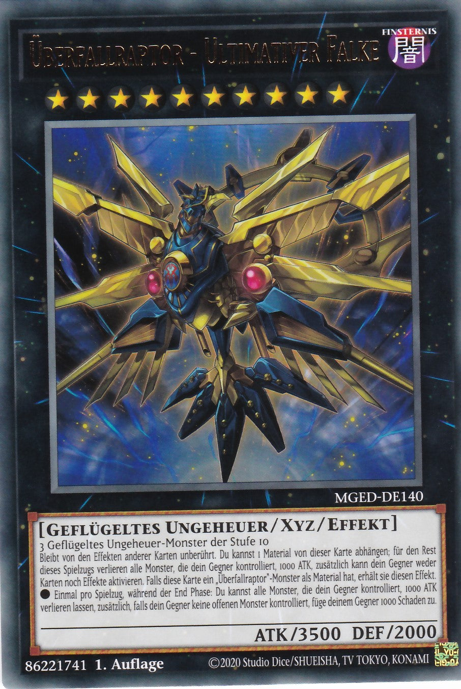 Yugioh Karte Überfallraptor - Maximum Gold EL Dorado Rare