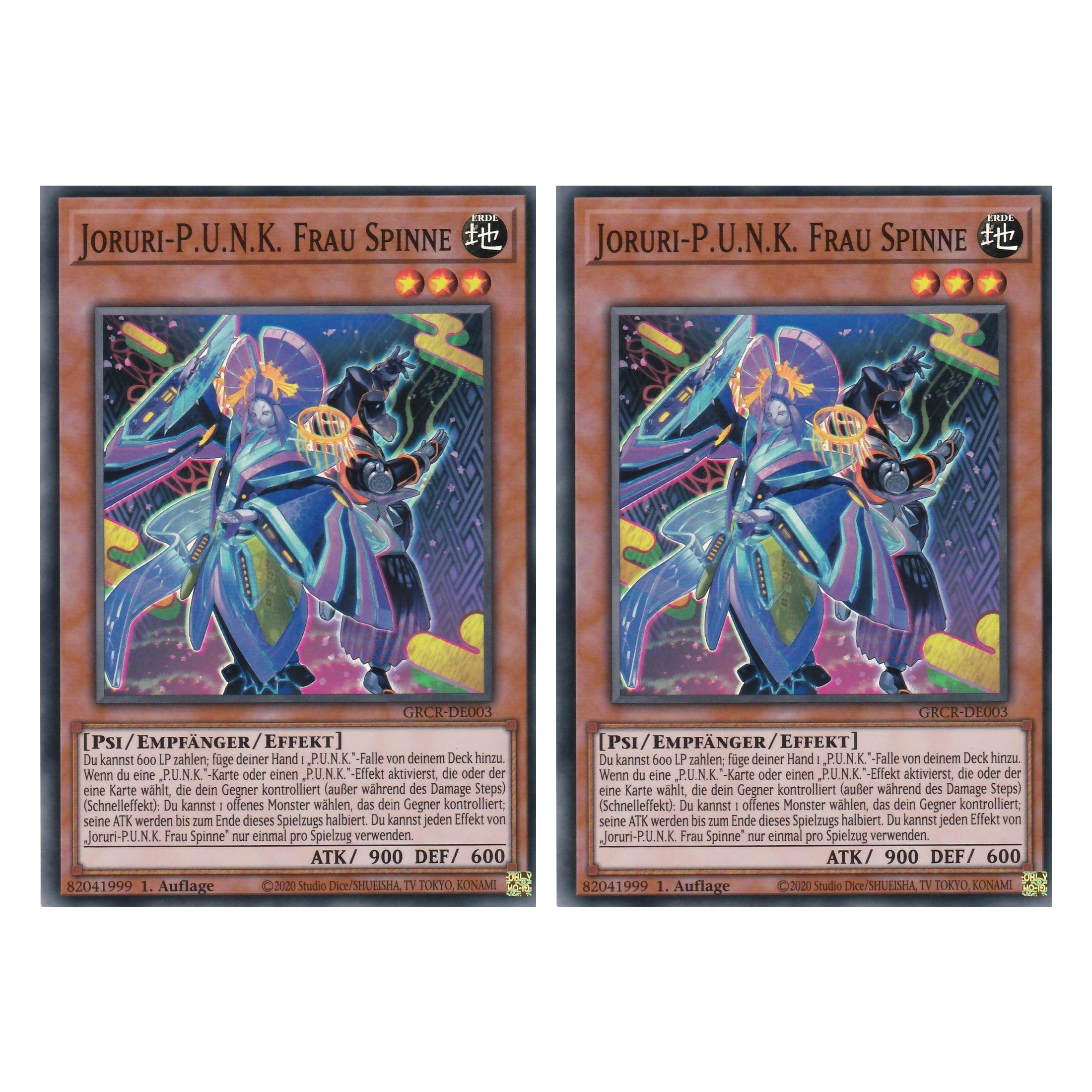 Joruri-P.U.N.K. Frau Spinne - GRCR-DE003 - Super Rare - Deutsch - 1. Auflage - The Grand Creators - Yu-Gi-Oh! - Duo Set (2 Stück)