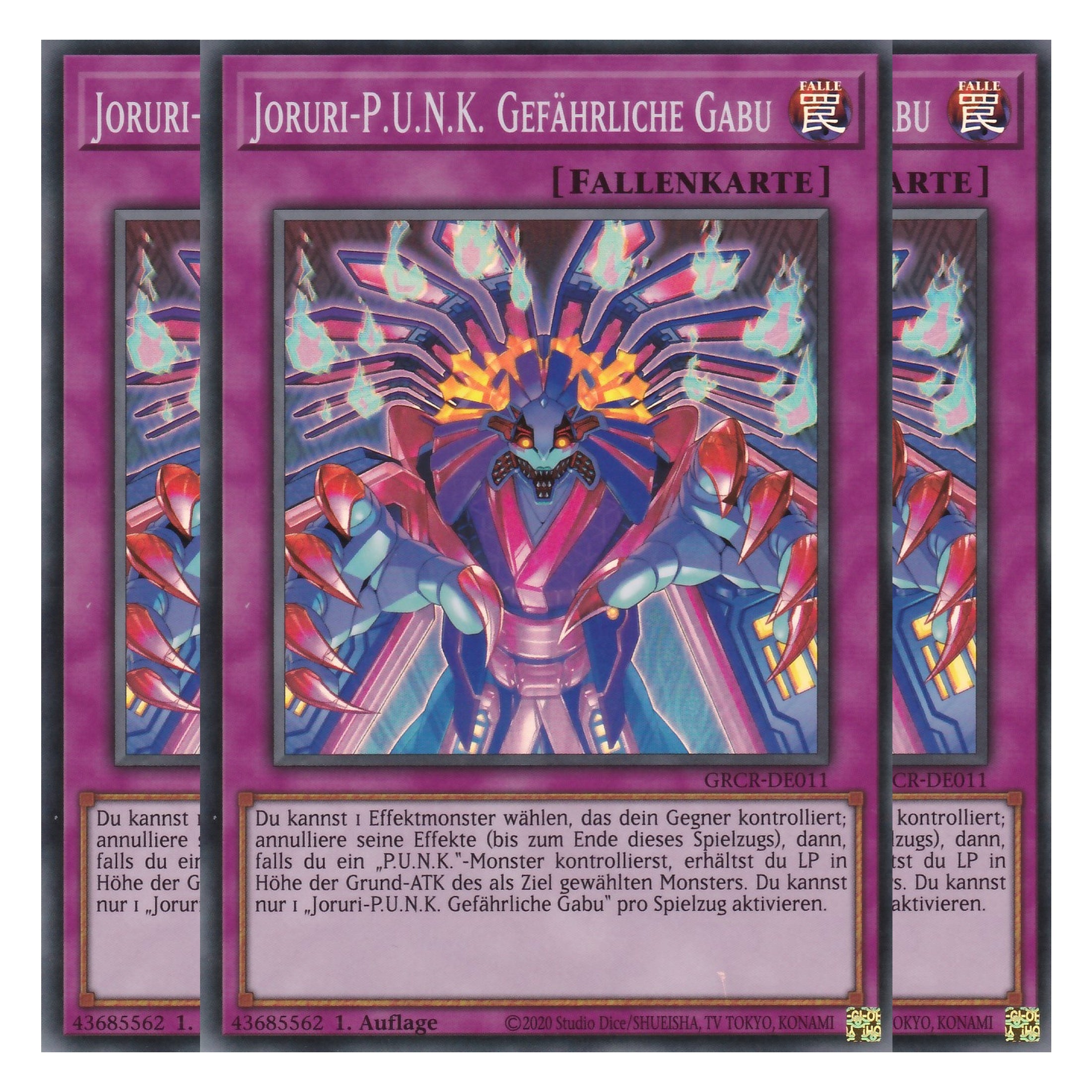 Joruri-P.U.N.K. Gefährliche Gabu - GRCR-DE011 - Super Rare - Deutsch - 1. Auflage - The Grand Creators - Yu-Gi-Oh! - Playset (3 Kopien)