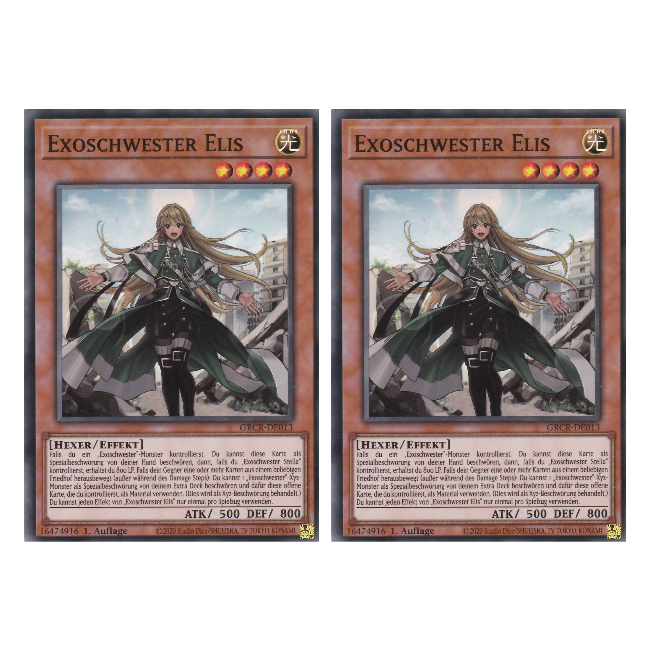 Exoschwester Elis - GRCR-DE013 - Super Rare - Deutsch - 1. Auflage - The Grand Creators - Yu-Gi-Oh! - Duo Set (2 Stück)