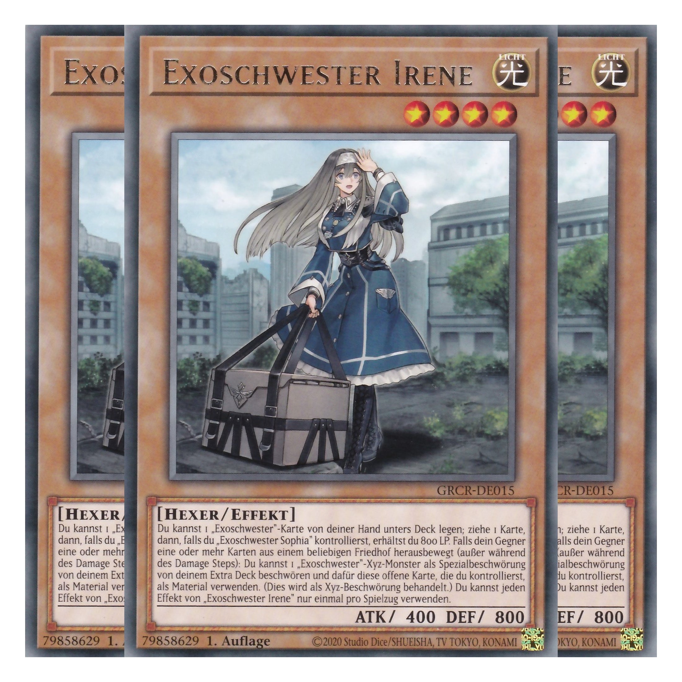 Exoschwester Irene - GRCR-DE015 - Rare - Deutsch - 1. Auflage - The Grand Creators - Yu-Gi-Oh! - Playset (3 Kopien)