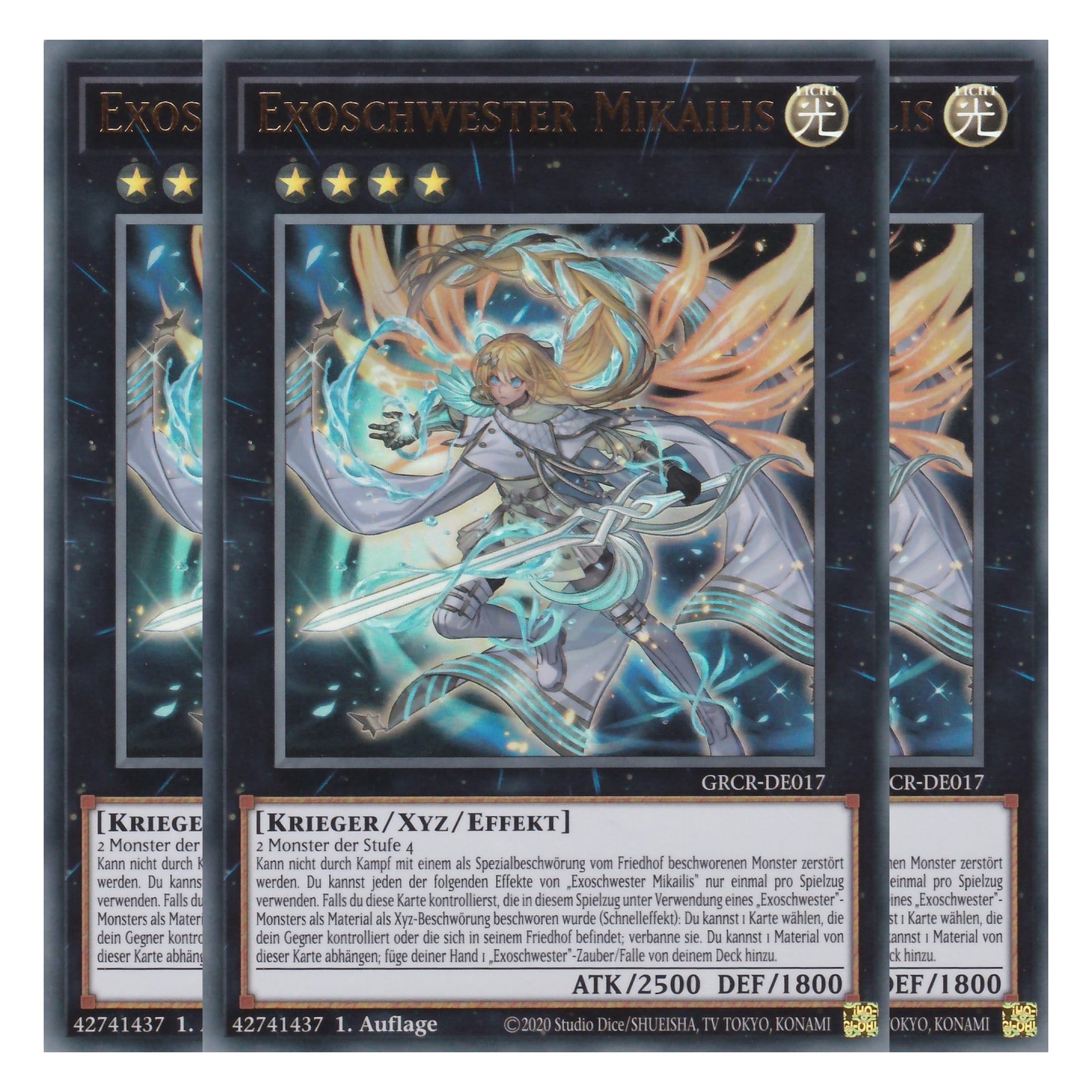 Exoschwester Mikailis - GRCR-DE017 - Ultra Rare - Deutsch - 1. Auflage - The Grand Creators - Yu-Gi-Oh! - Playset (3 Kopien)