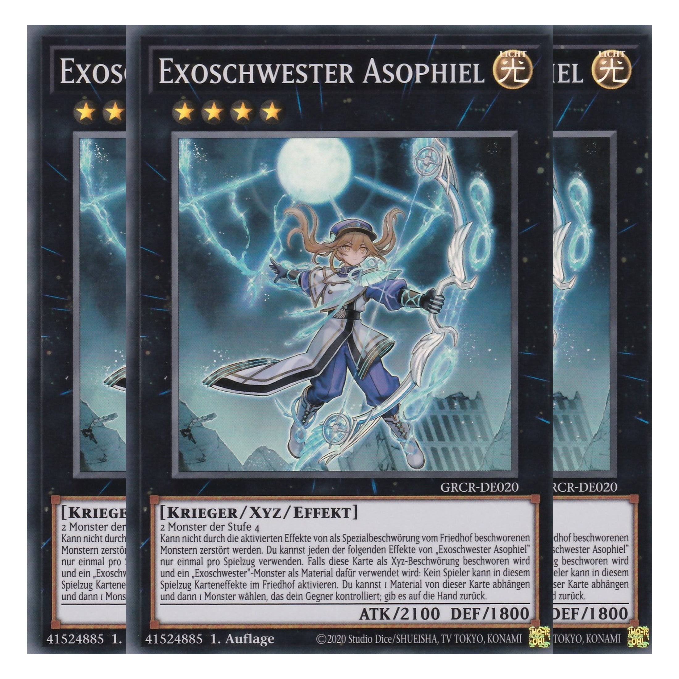 Exoschwester Asophiel - GRCR-DE020 - Super Rare - Deutsch - 1. Auflage - The Grand Creators - Yu-Gi-Oh! - Playset (3 Kopien)
