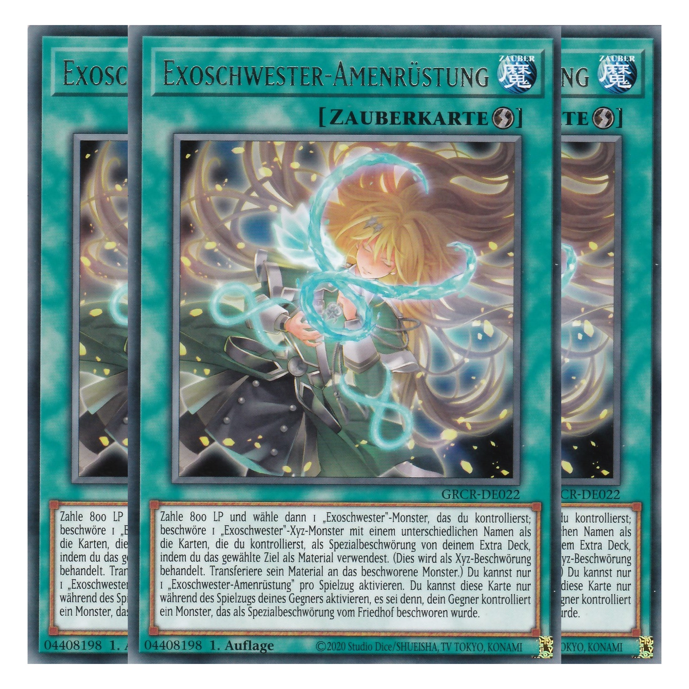 Exoschwester-Amenrüstung - GRCR-DE022 - Rare - Deutsch - 1. Auflage - The Grand Creators - Yu-Gi-Oh! - Playset (3 Kopien)