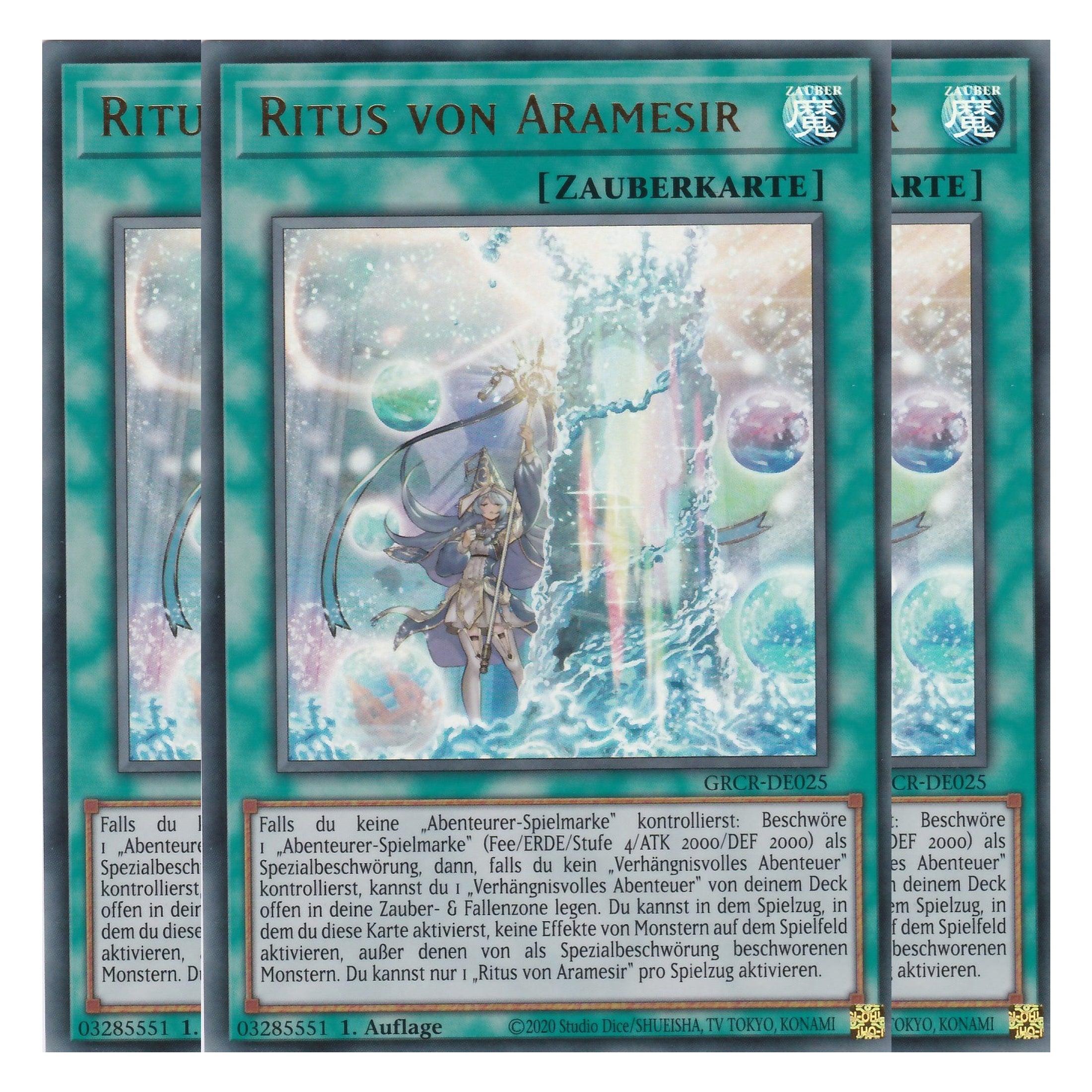 Ritus von Aramesir - GRCR-DE025 - Ultra Rare - Deutsch - 1. Auflage - The Grand Creators - Yu-Gi-Oh! - Playset (3 Kopien)