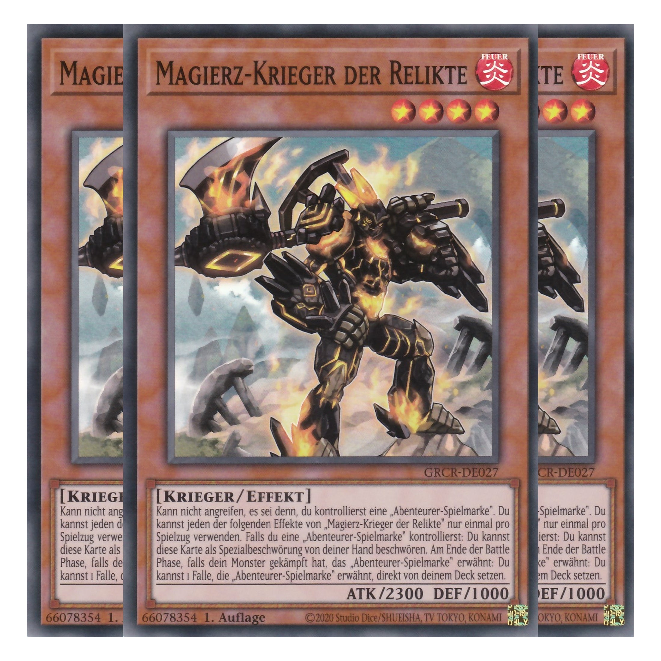 Magierz-Krieger der Relikte - GRCR-DE027 - Super Rare - Deutsch - 1. Auflage - The Grand Creators - Yu-Gi-Oh! - Playset (3 Kopien)