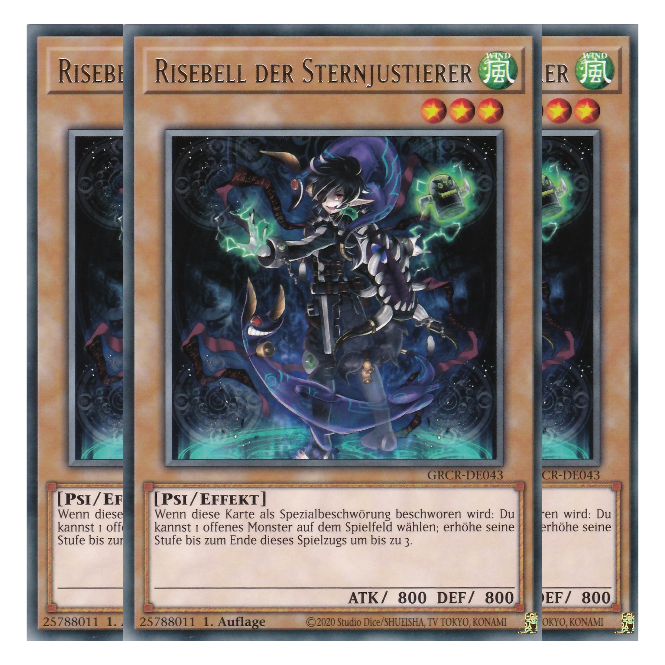 Risebell der Sternjustierer - GRCR-DE043 - Rare - Deutsch - 1. Auflage - The Grand Creators - Yu-Gi-Oh! - Playset (3 Kopien)