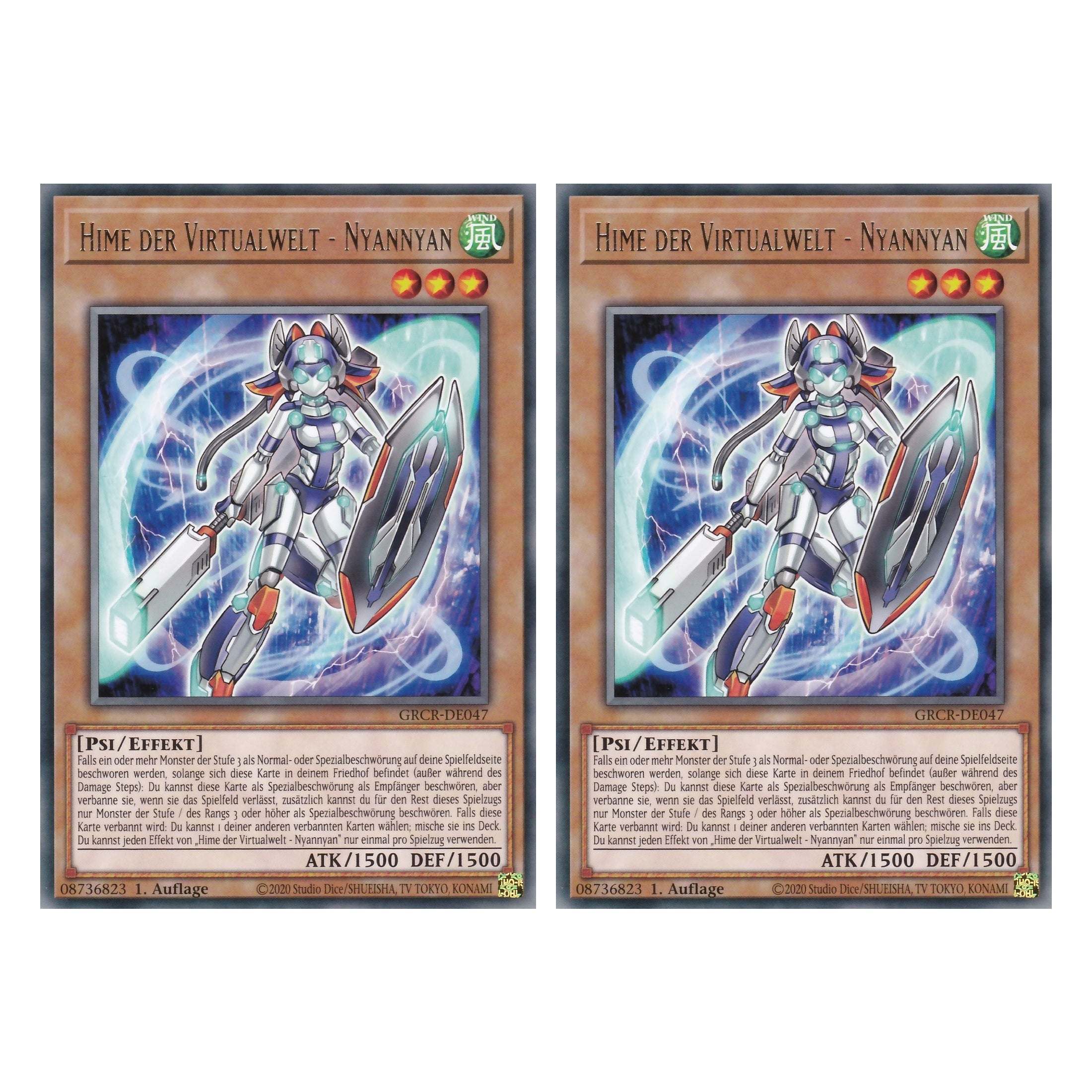 Hime der Virtualwelt - Nyannyan - GRCR-DE047 - Rare - Deutsch - 1. Auflage - The Grand Creators - Yu-Gi-Oh! - Duo Set (2 Stück)