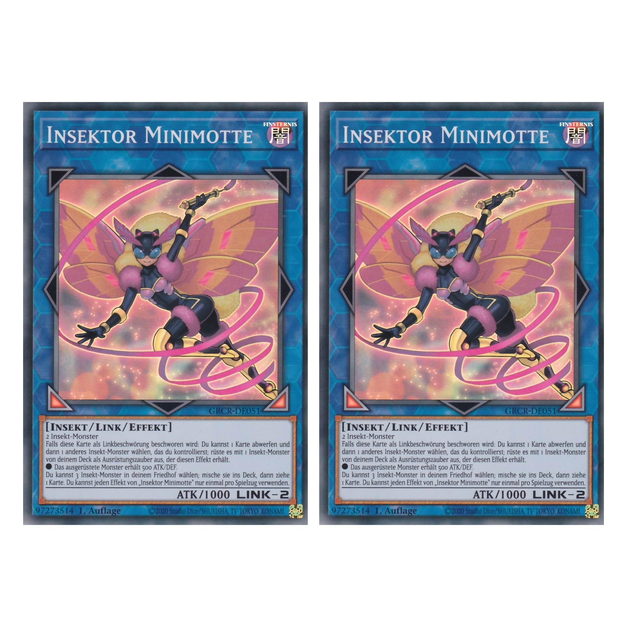 Insektor Minimotte - GRCR-DE051 - Super Rare - Deutsch - 1. Auflage - The Grand Creators - Yu-Gi-Oh! - Duo Set (2 Stück)