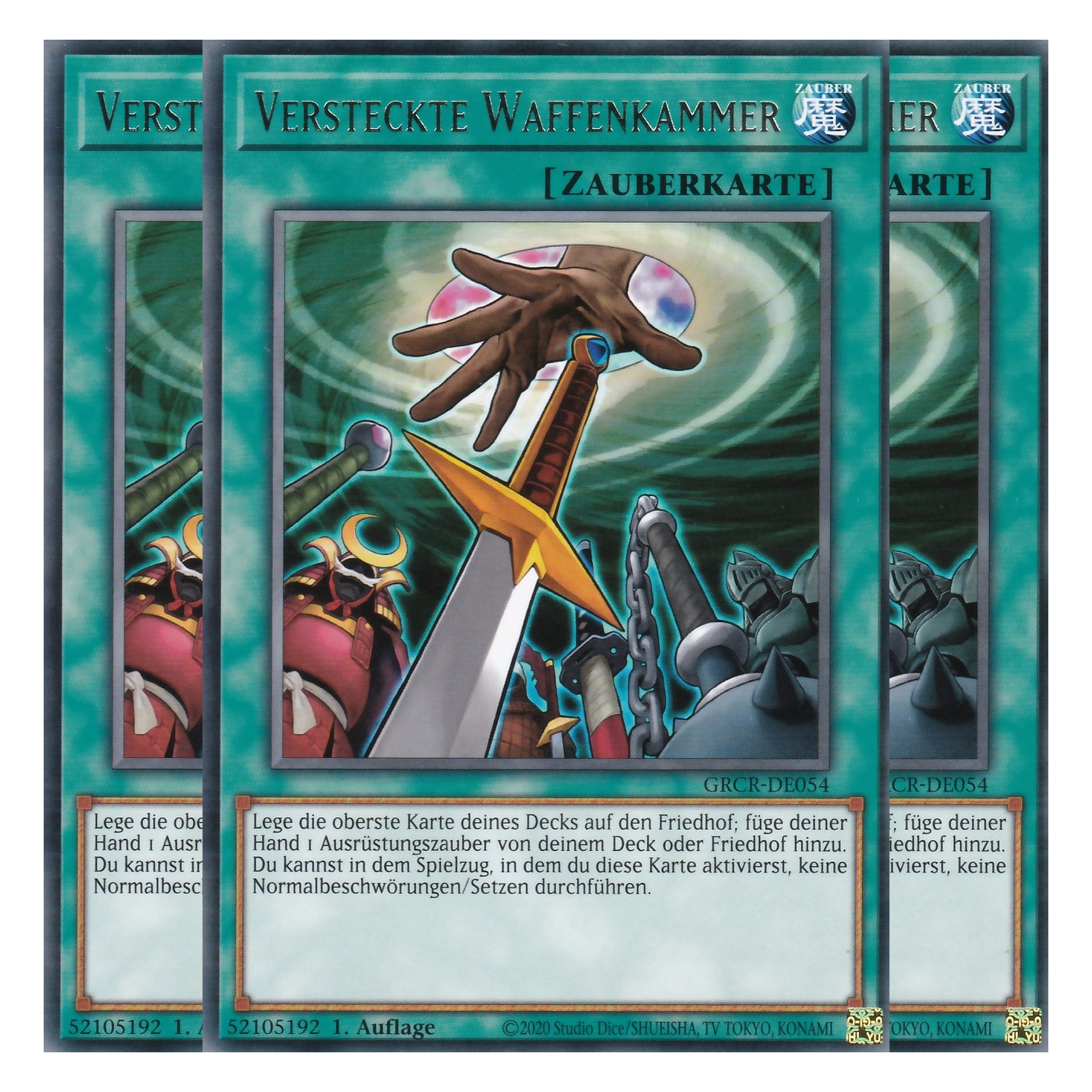 Versteckte Waffenkammer - GRCR-DE054 - Rare - Deutsch - 1. Auflage - The Grand Creators - Yu-Gi-Oh! - Playset (3 Kopien)