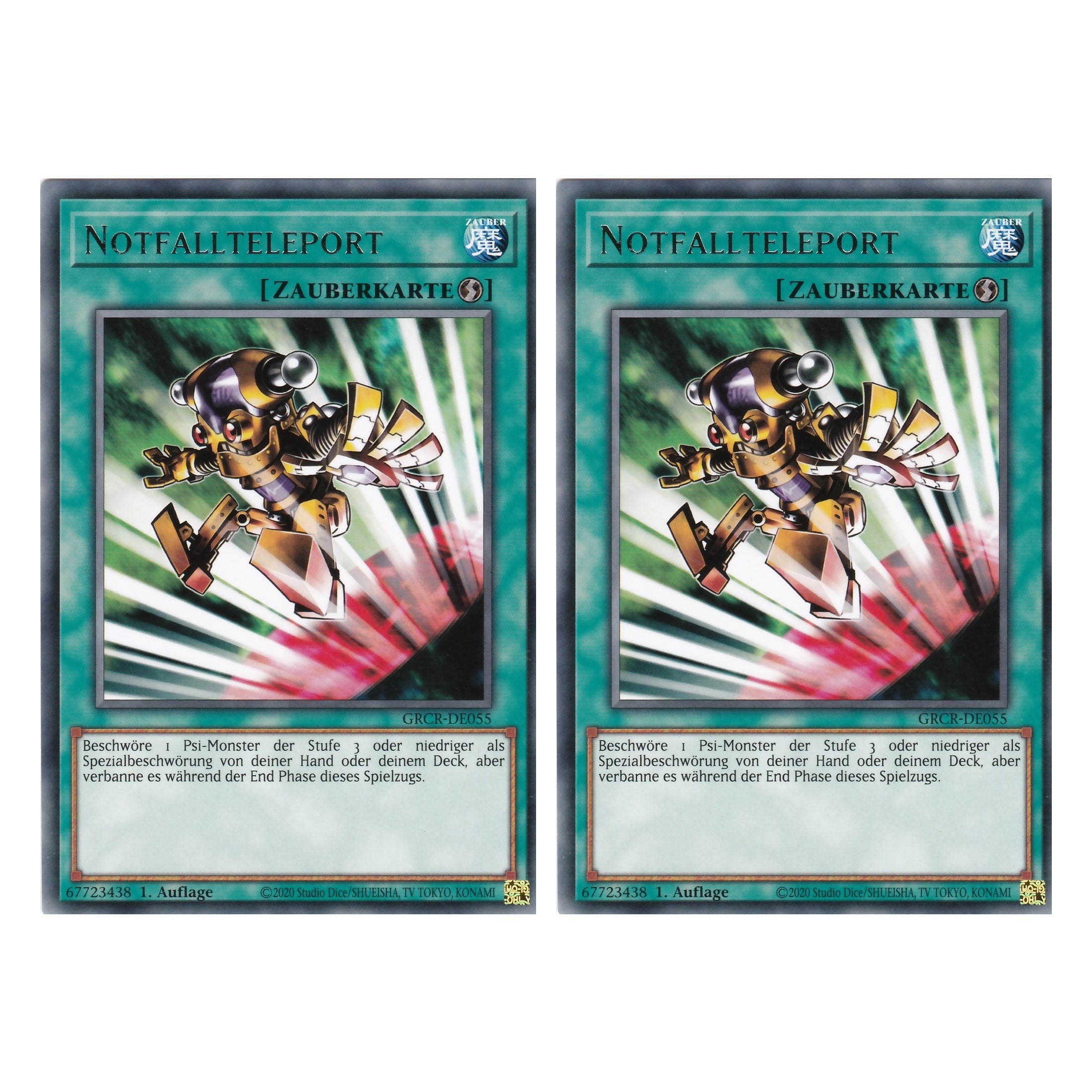 Notfallteleport - GRCR-DE055 - Rare - Deutsch - 1. Auflage - The Grand Creators - Yu-Gi-Oh! - Duo Set (2 Stück)