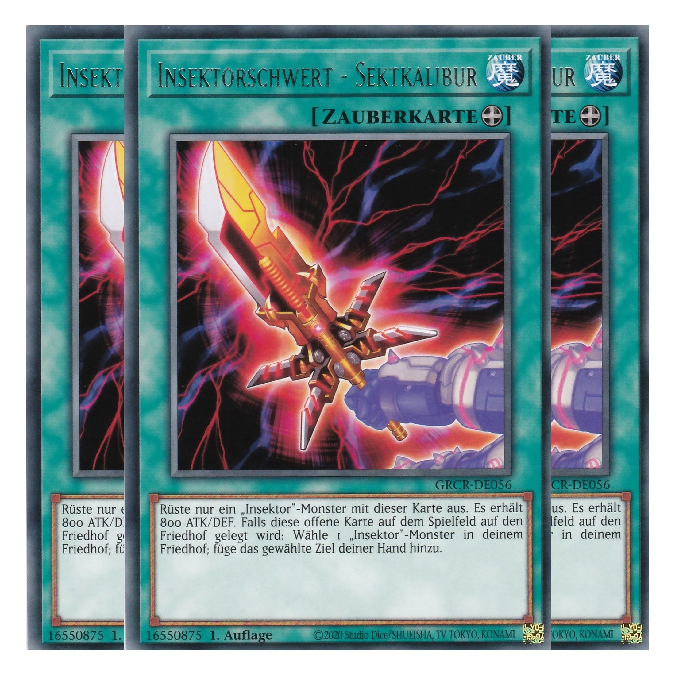 Insektorschwert - Sektkalibur - GRCR-DE056 - Rare - Deutsch - 1. Auflage - The Grand Creators - Yu-Gi-Oh! - Playset (3 Kopien)