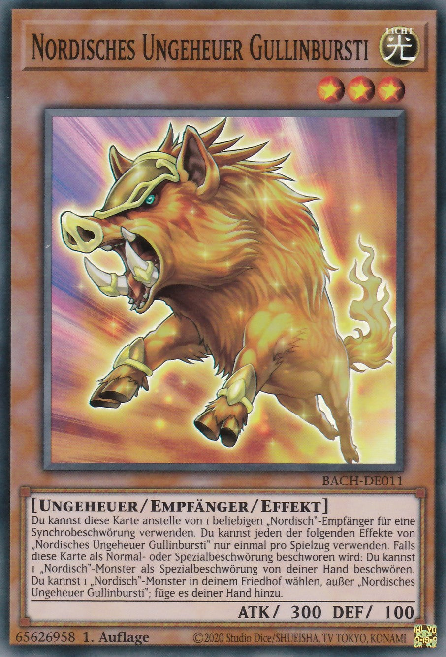 Nordisches Ungeheuer Gullinbursti - BACH-DE011 - Super Rare - Deutsch - 1. Auflage - Battle of Chaos