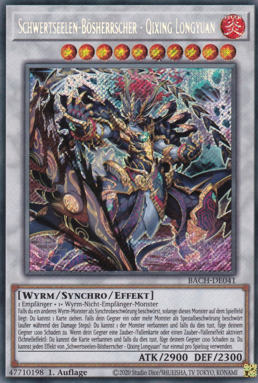 Schwertseelen-Bösherrscher - Qixing Longyuan - BACH-DE041 - Secret Rare - Deutsch - 1. Auflage - Battle of Chaos