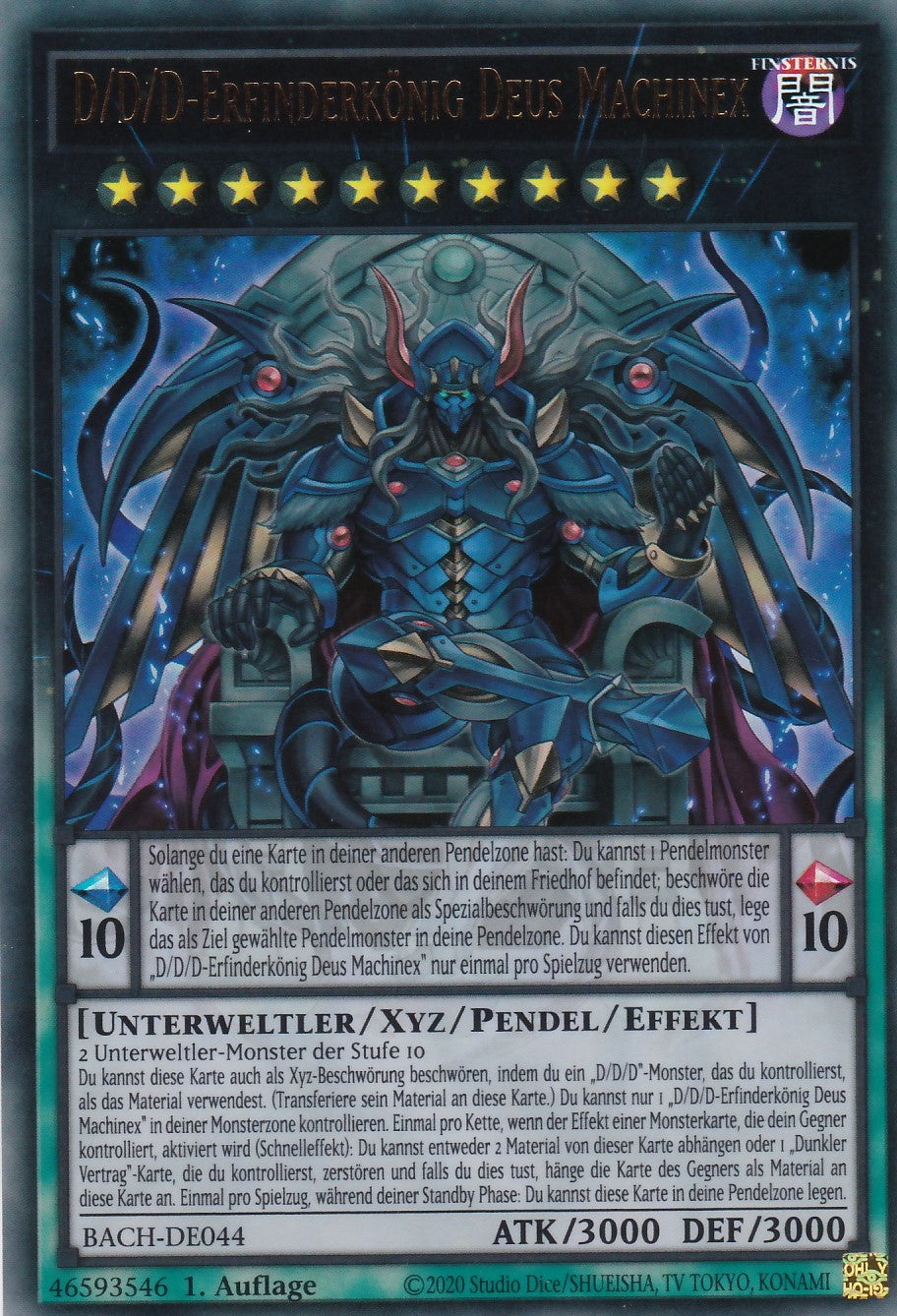 D/D/D-Erfinderkönig Deus Machinex - BACH-DE044 - Ultra Rare - Deutsch - 1. Auflage - Battle of Chaos