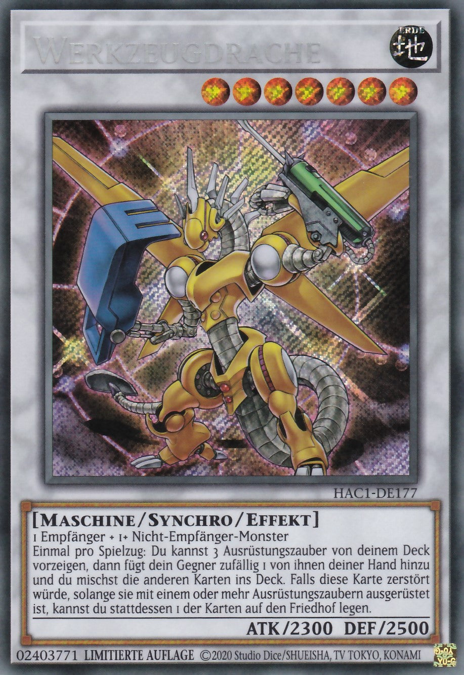 Werkzeugdrache - HAC1-DE177 - Secret Rare - Deutsch - Limitierte Auflage - Hidden Arsenal Chapter 1