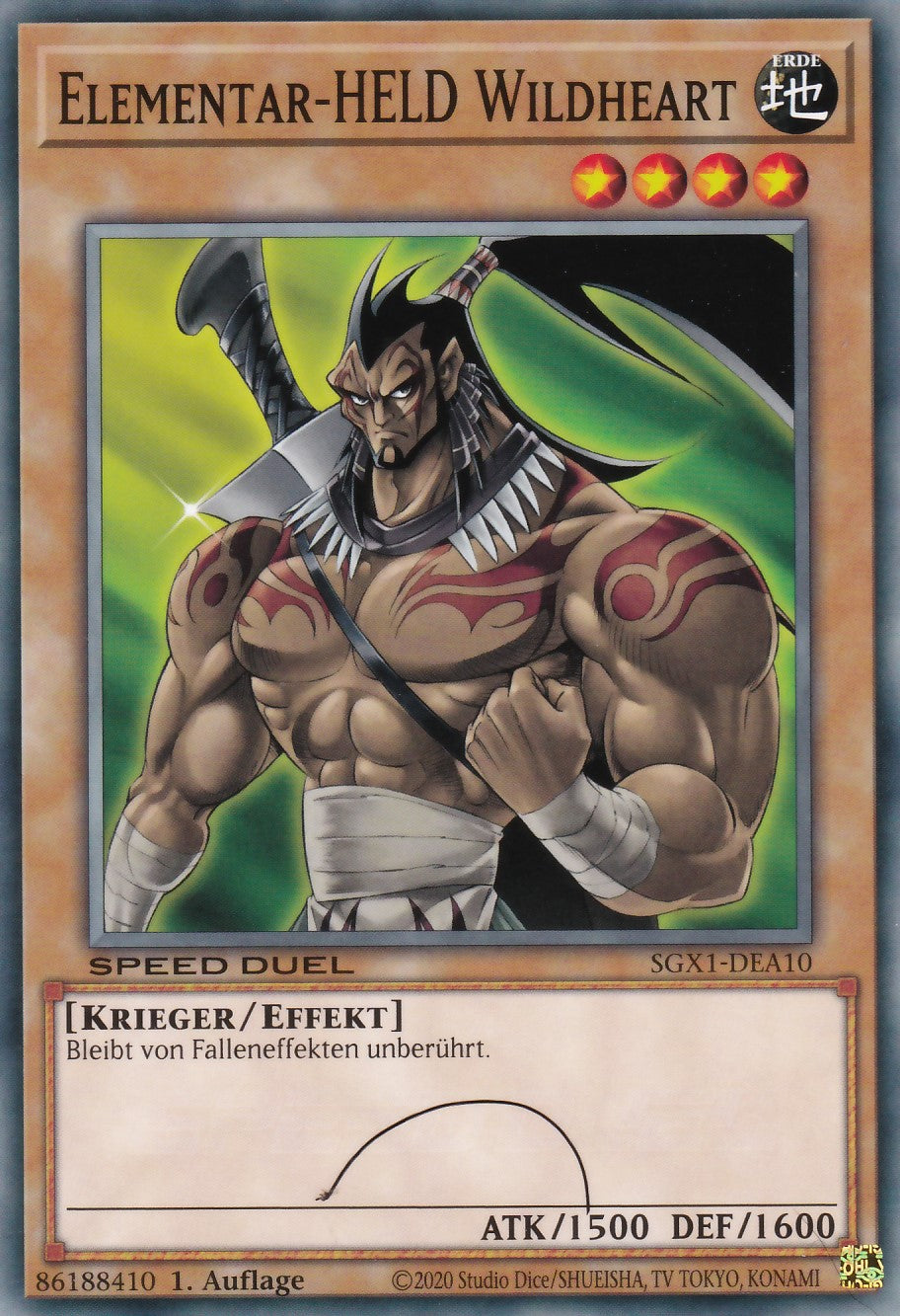 Elementar-HELD Wildheart - SGX1-DEA10 - Common - Deutsch - 1. Auflage - Speed Duel GX: Duel Academy Box