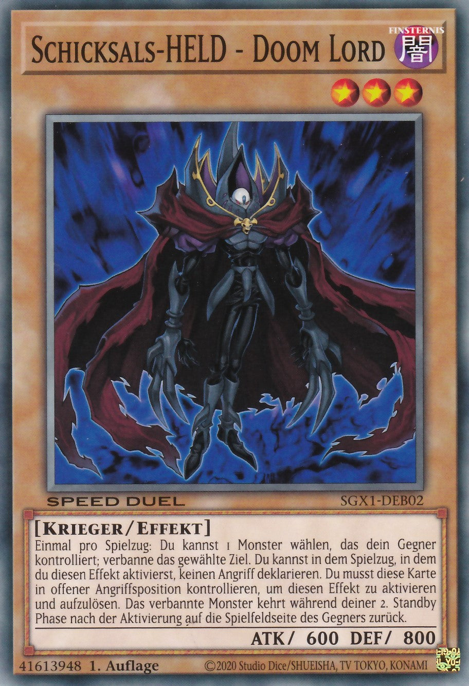 Schicksals-HELD - Doom Lord - SGX1-DEB02 - Common - Deutsch - 1. Auflage - Speed Duel GX: Duel Academy Box