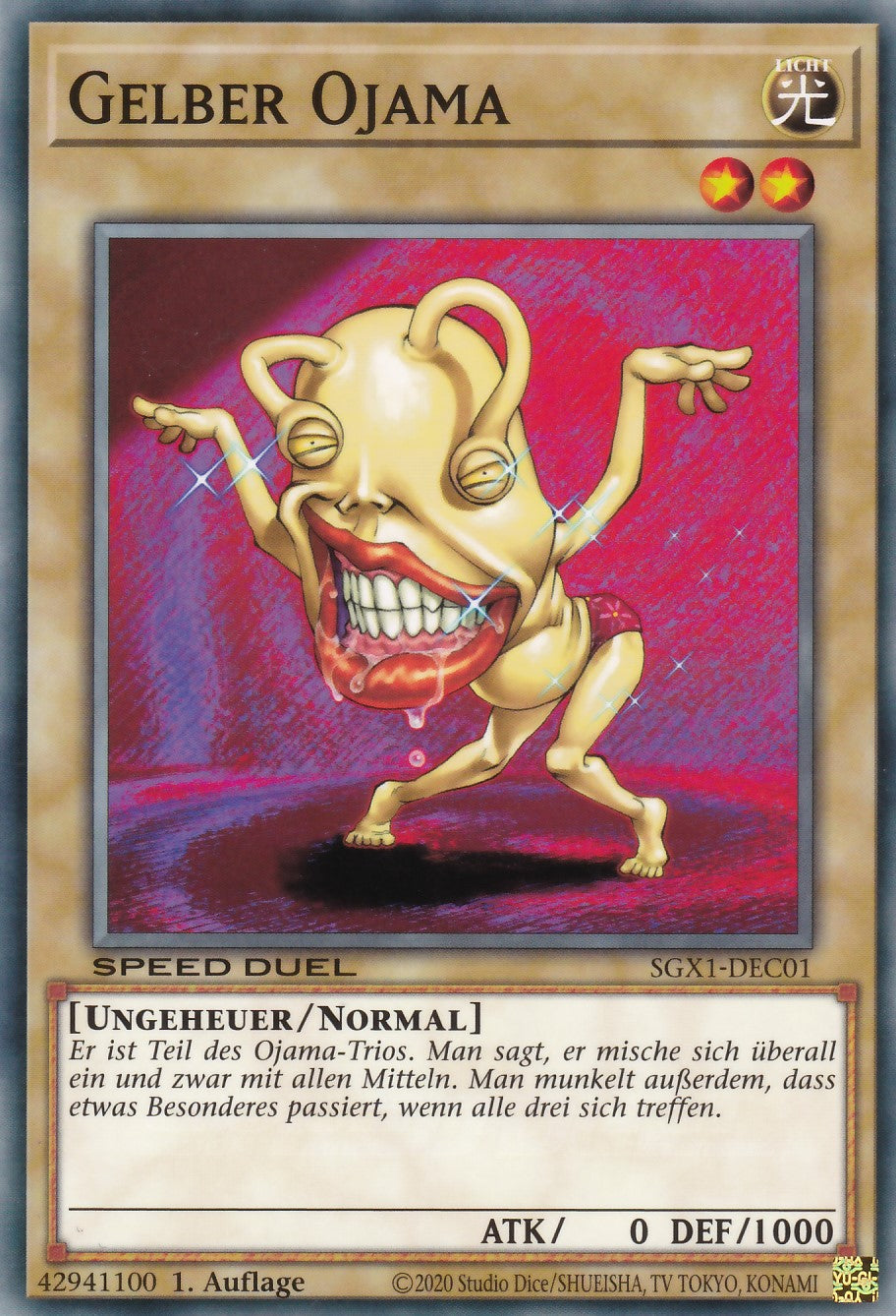 Gelber Ojama - SGX1-DEC01 - Common - Deutsch - 1. Auflage - Speed Duel GX: Duel Academy Box