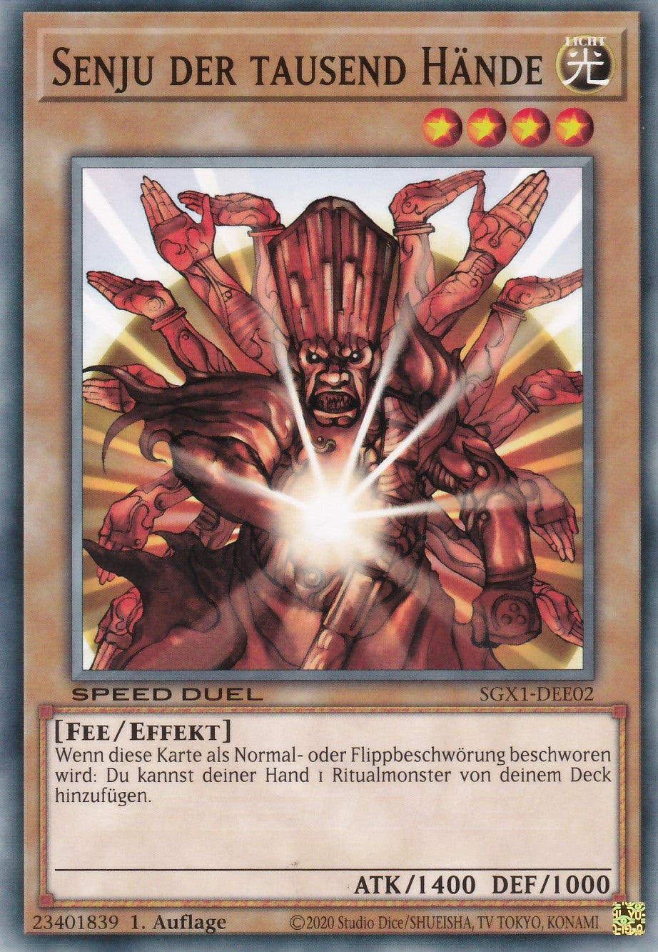 Senju der tausend Hände - SGX1-DEE02 - Common - Deutsch - 1. Auflage - Speed Duel GX: Duel Academy Box