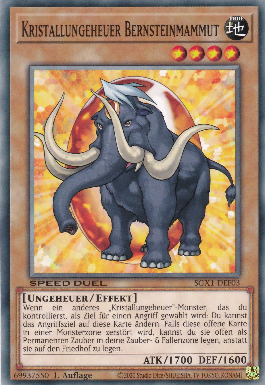 Kristallungeheuer Bernsteinmammut - SGX1-DEF03 - Common - Deutsch - 1. Auflage - Speed Duel GX: Duel Academy Box