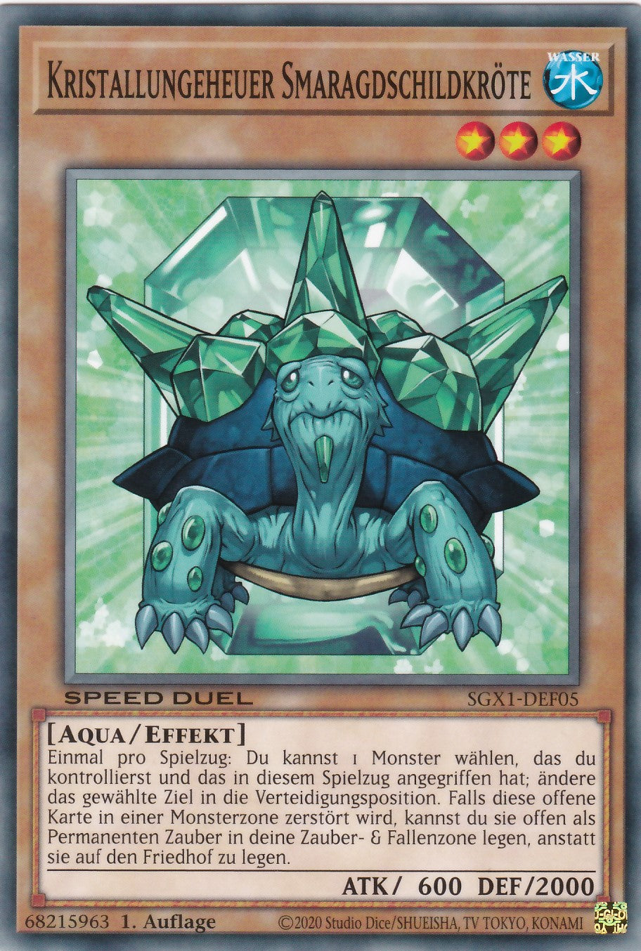 Kristallungeheuer Smaragdschildkröte - SGX1-DEF05 - Common - Deutsch - 1. Auflage - Speed Duel GX: Duel Academy Box