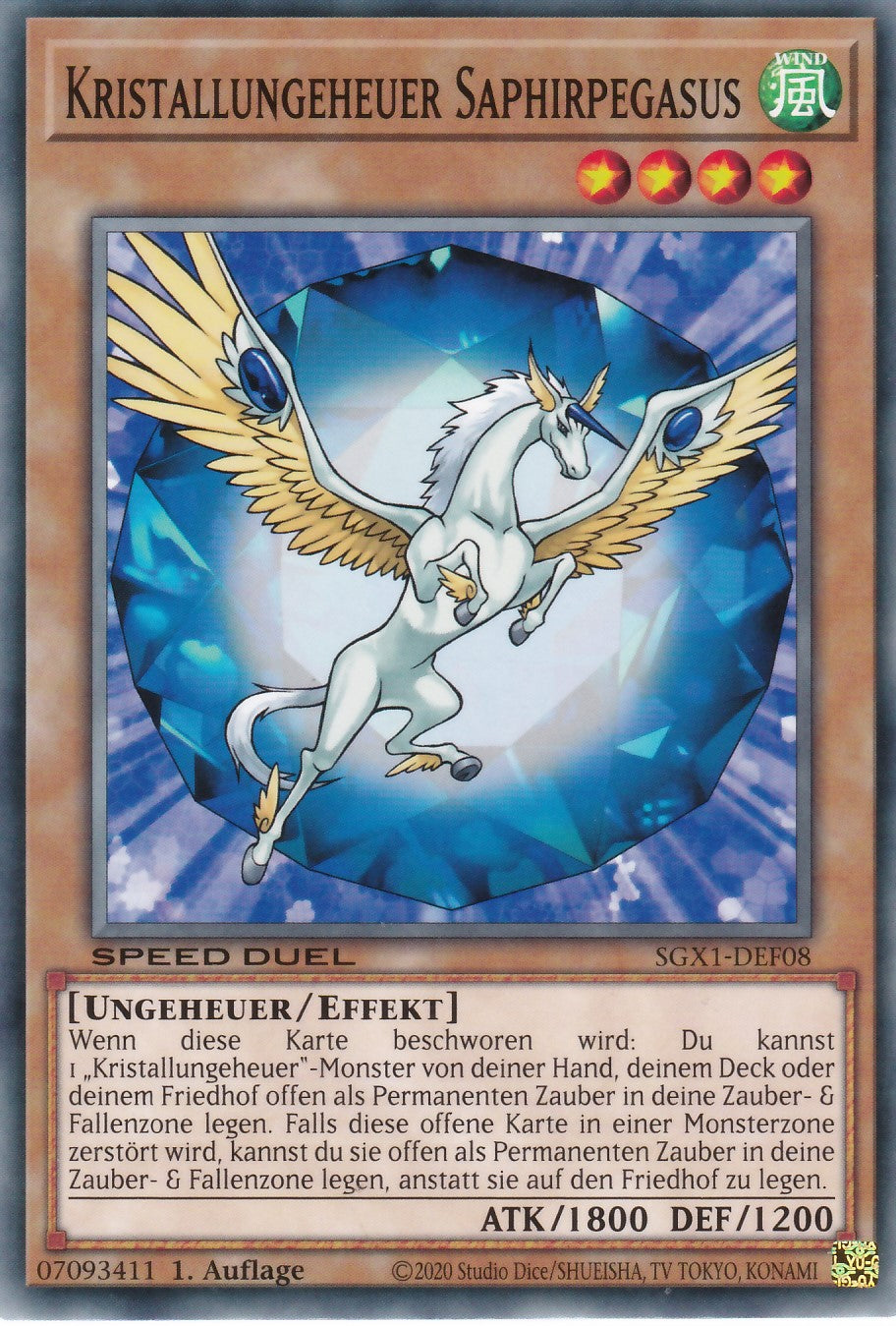 Kristallungeheuer Saphirpegasus - SGX1-DEF08 - Common - Deutsch - 1. Auflage - Speed Duel GX: Duel Academy Box