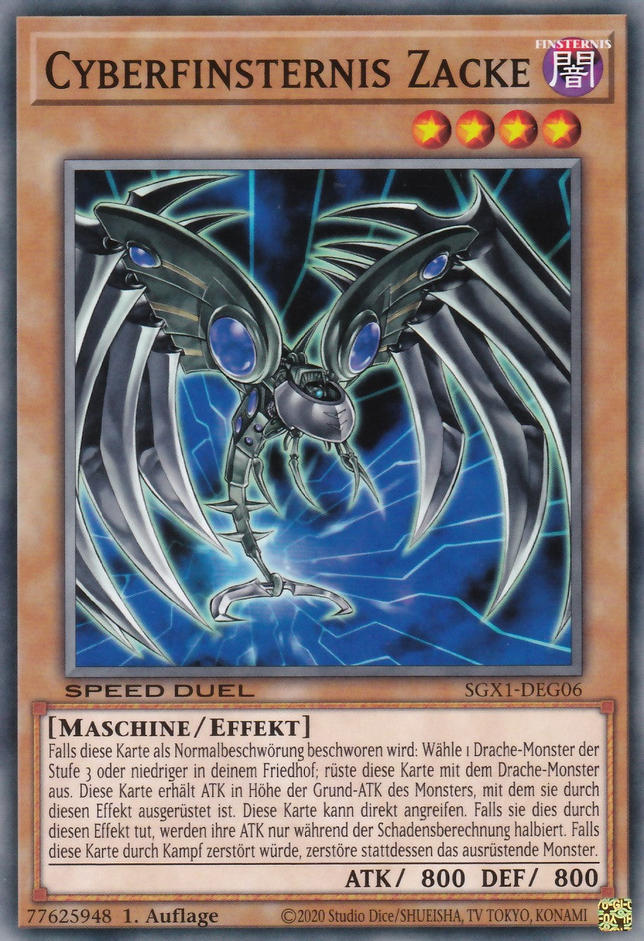 Cyberfinsternis Zacke - SGX1-DEG06 - Common - Deutsch - 1. Auflage - Speed Duel GX: Duel Academy Box