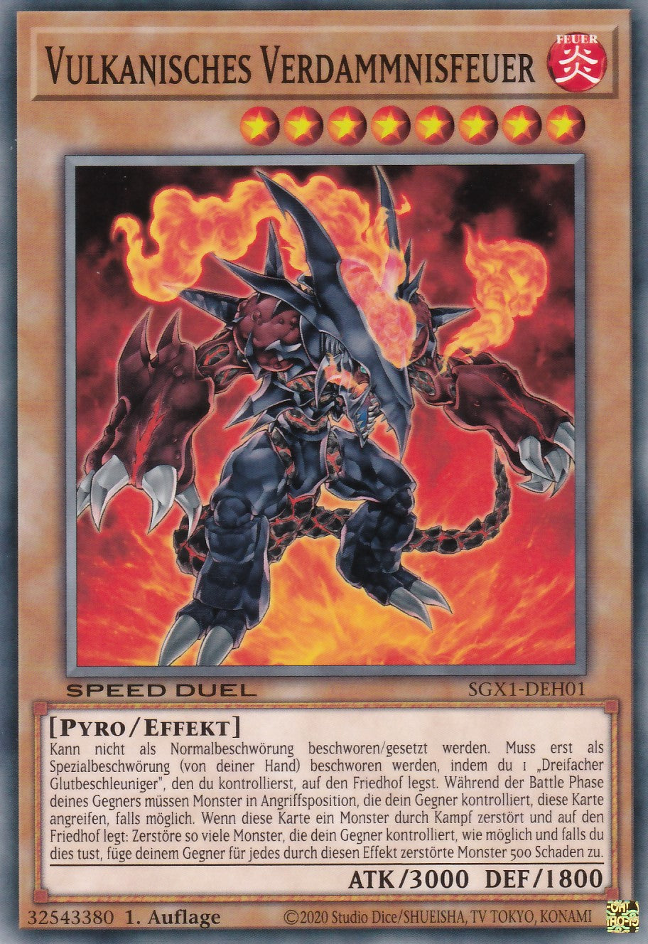 Vulkanisches Verdammnisfeuer - SGX1-DEH01 - Common - Deutsch - 1. Auflage - Speed Duel GX: Duel Academy Box