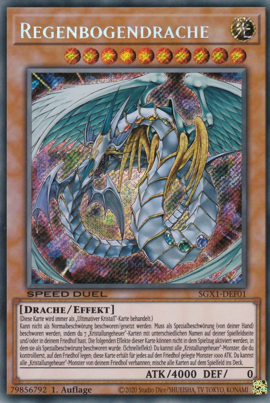 Regenbogendrache - SGX1-DEF01 - Secret Rare - Deutsch - 1. Auflage - Speed Duel GX: Duel Academy Box