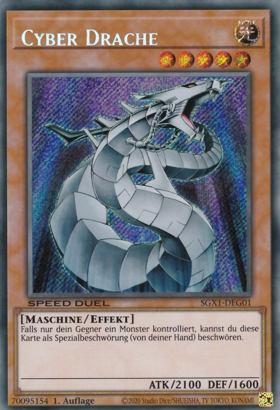 Cyber Drache - SGX1-DEG01 - Secret Rare - Deutsch - 1. Auflage - Speed Duel GX: Duel Academy Box