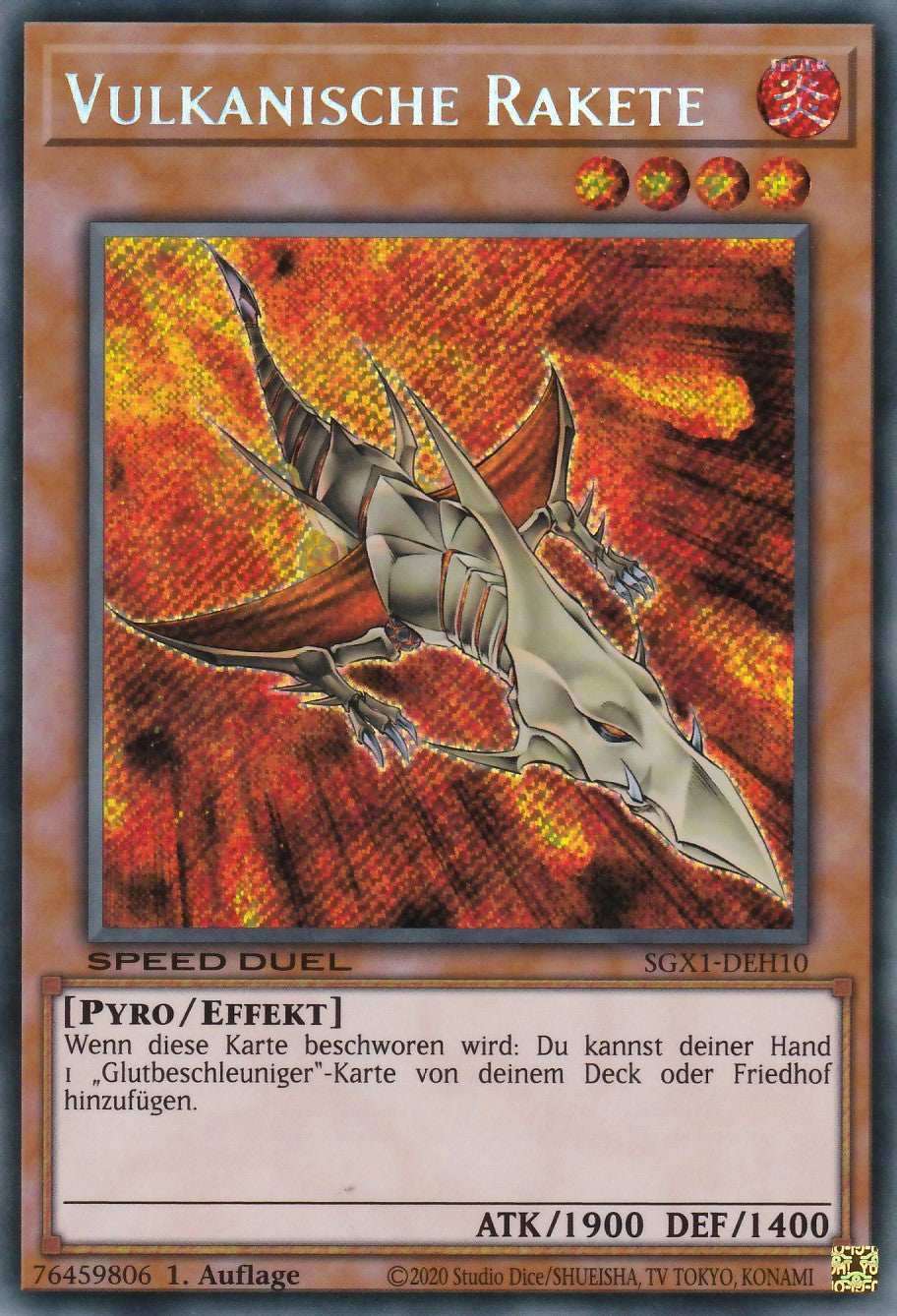 Vulkanische Rakete - SGX1-DEH10 - Secret Rare - Deutsch - 1. Auflage - Speed Duel GX: Duel Academy Box
