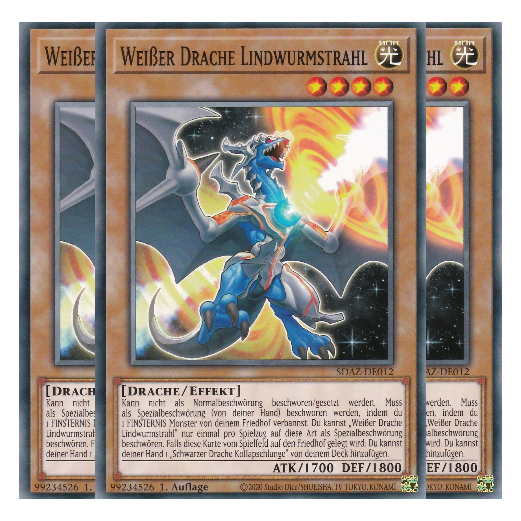 Weißer Drache Lindwurmstrahl - SDAZ-DE012 - Common - Deutsch - 1. Auflage - Structure Deck: Albaz Strike - Yu-Gi-Oh! - Playset (3 Kopien)