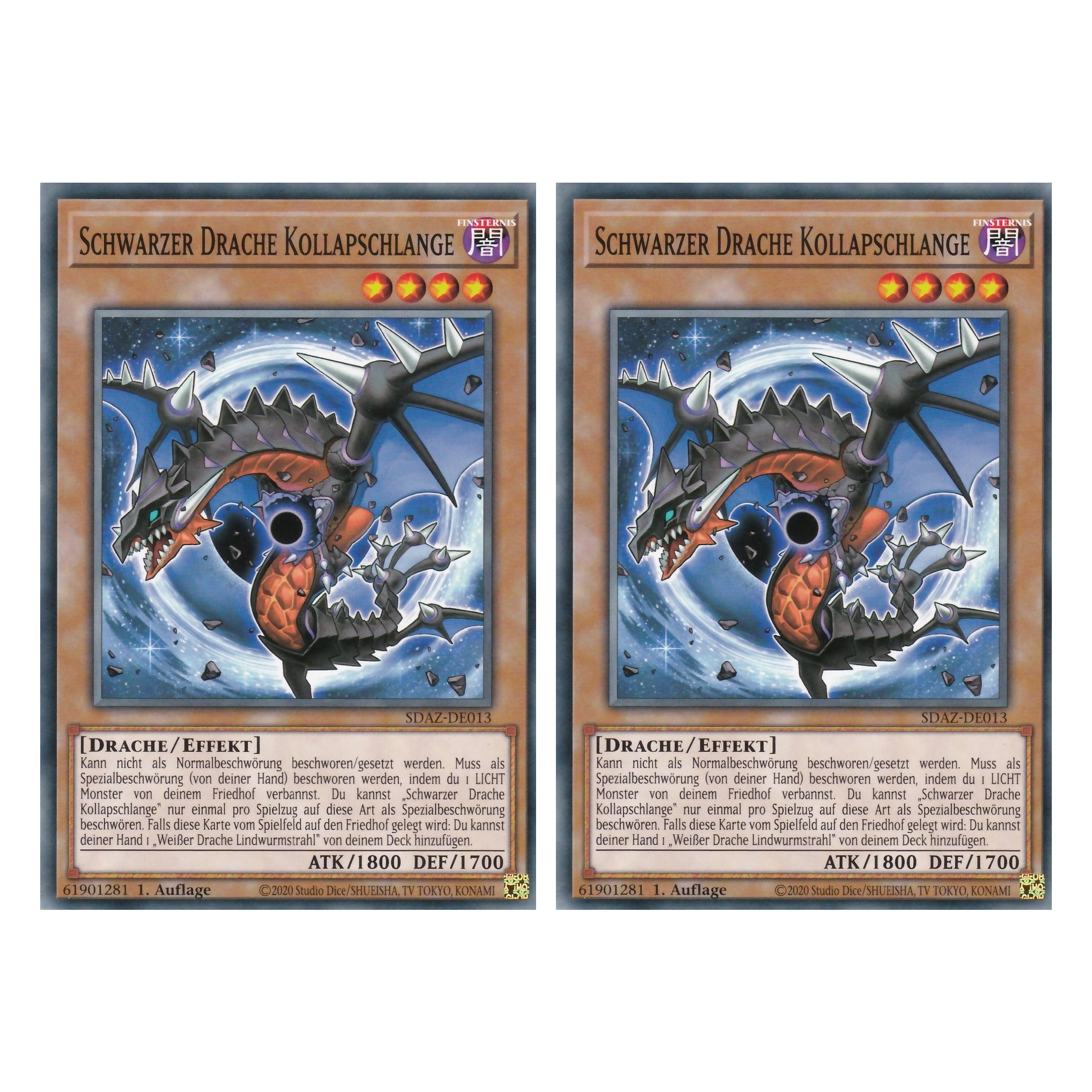 Schwarzer Drache Kollapschlage - SDAZ-DE013 - Common - Deutsch - 1. Auflage - Structure Deck: Albaz Strike - Yu-Gi-Oh! - Duo Set (2 Stück)