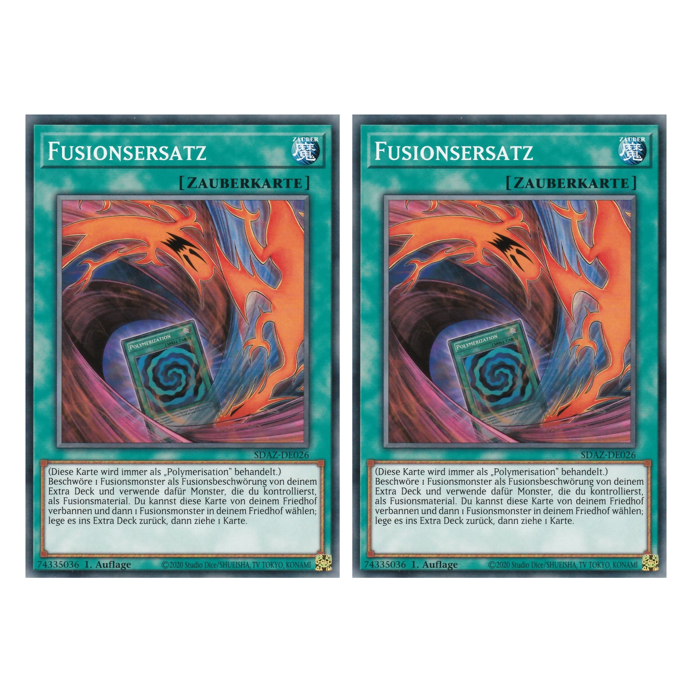 Fusionsersatz - SDAZ-DE026 - Common - Deutsch - 1. Auflage - Structure Deck: Albaz Strike - Yu-Gi-Oh! - Duo Set (2 Stück)