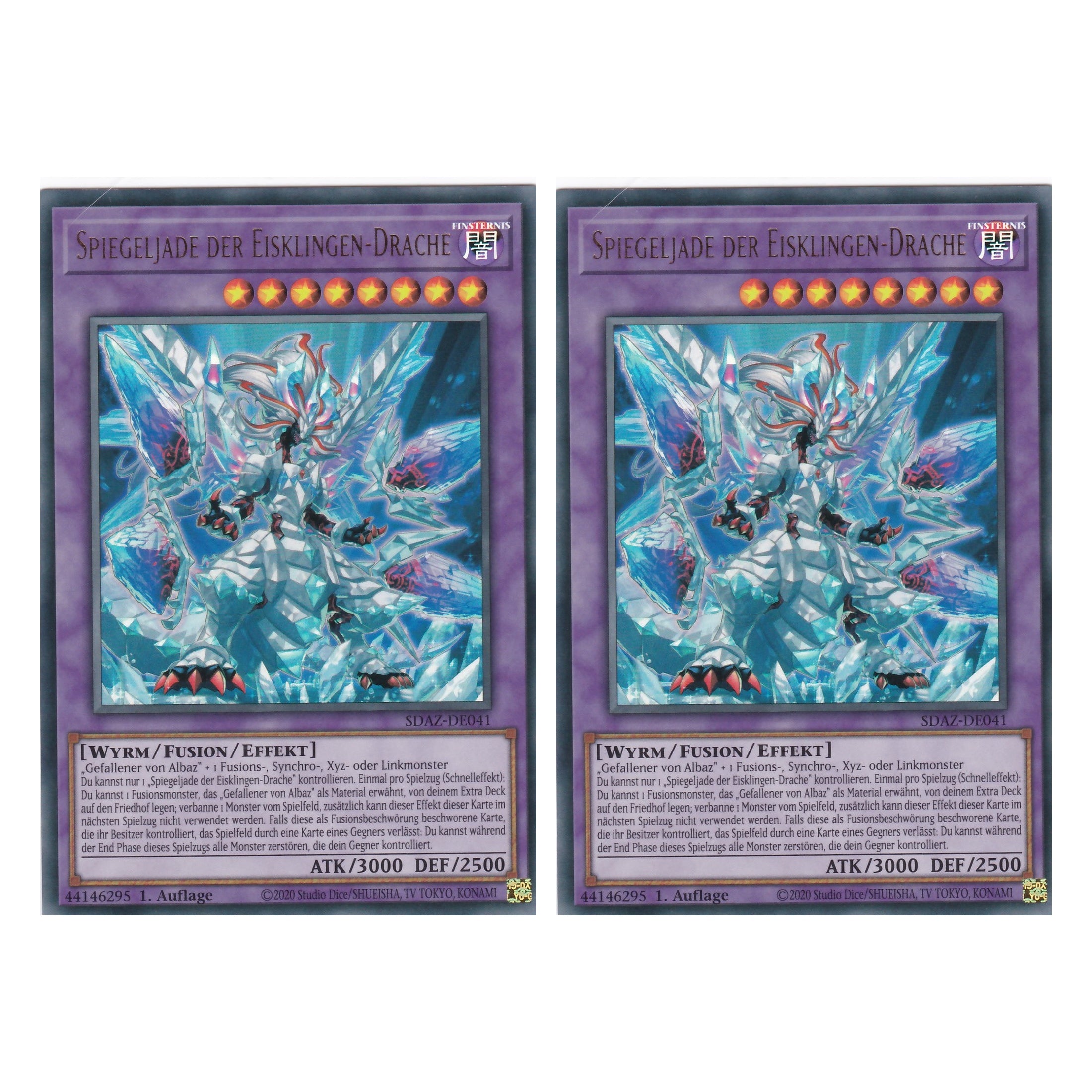 Spiegeljade der Eisklingen-Drache - SDAZ-DE041 - Ultra Rare - Deutsch - 1. Auflage - Structure Deck: Albaz Strike - Yu-Gi-Oh! - Duo Set (2 Stück)