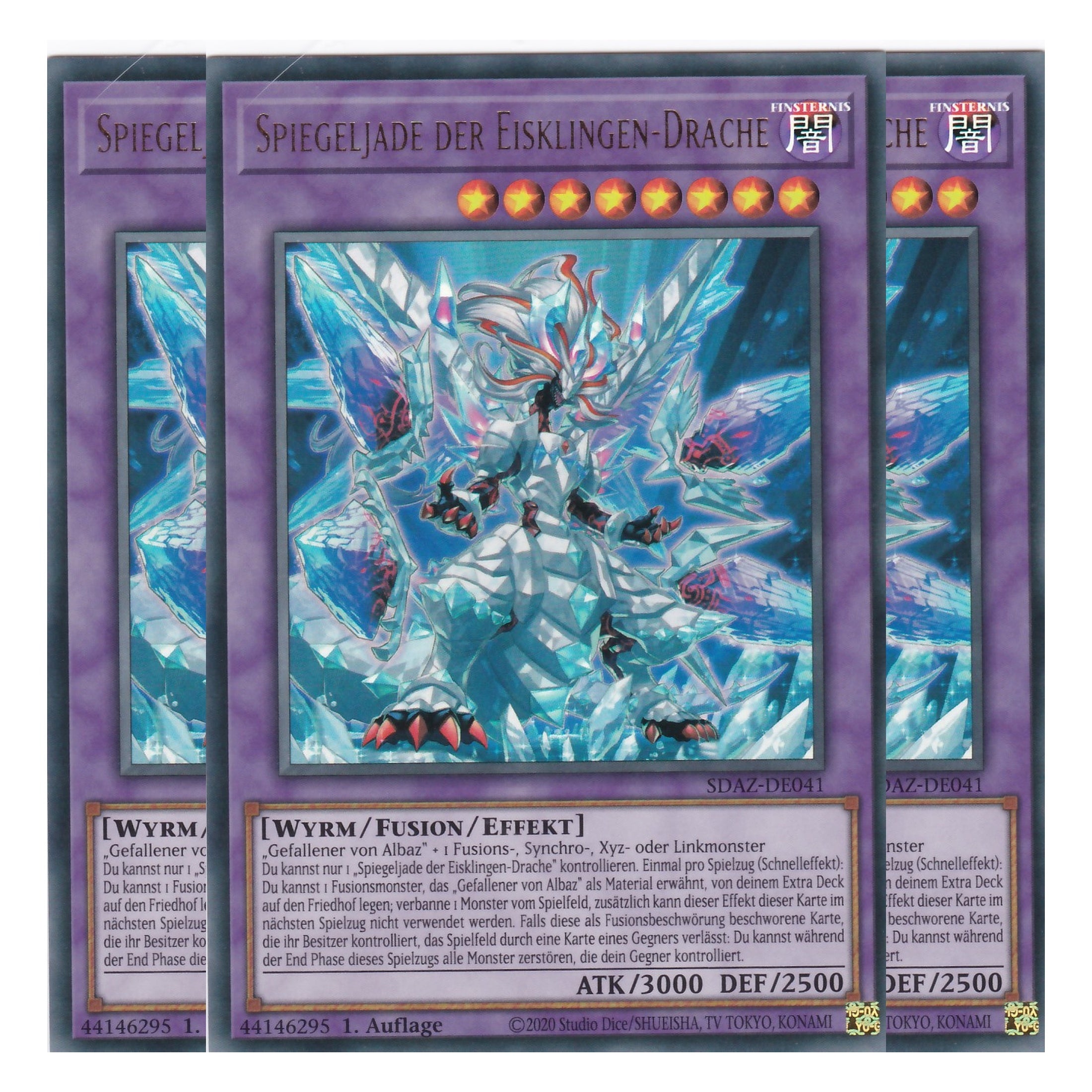 Spiegeljade der Eisklingen-Drache - SDAZ-DE041 - Ultra Rare - Deutsch - 1. Auflage - Structure Deck: Albaz Strike - Yu-Gi-Oh! - Playset (3 Kopien)