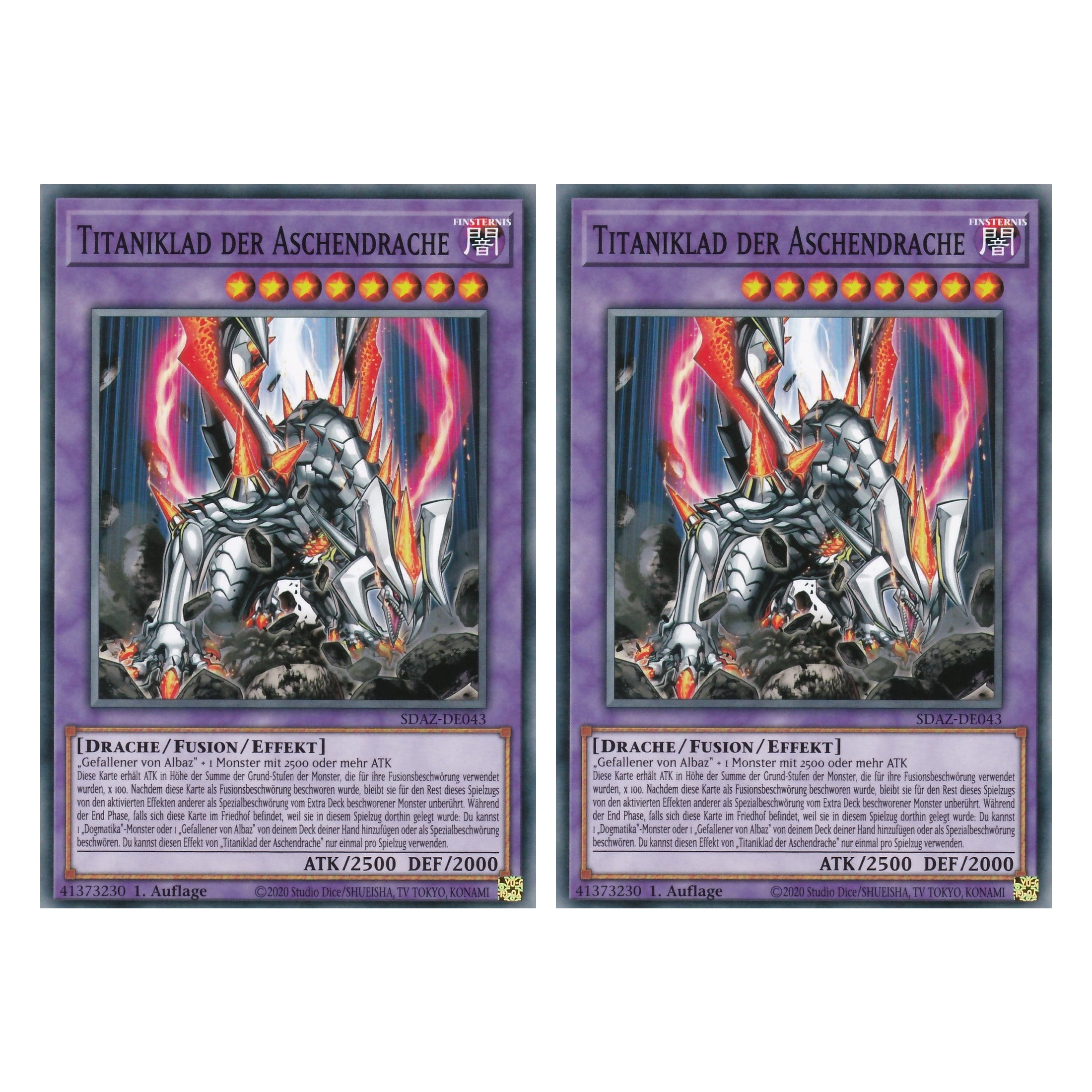 Titaniklad der Aschendrache - SDAZ-DE043 - Common - Deutsch - 1. Auflage - Structure Deck: Albaz Strike - Yu-Gi-Oh! - Duo Set (2 Stück)