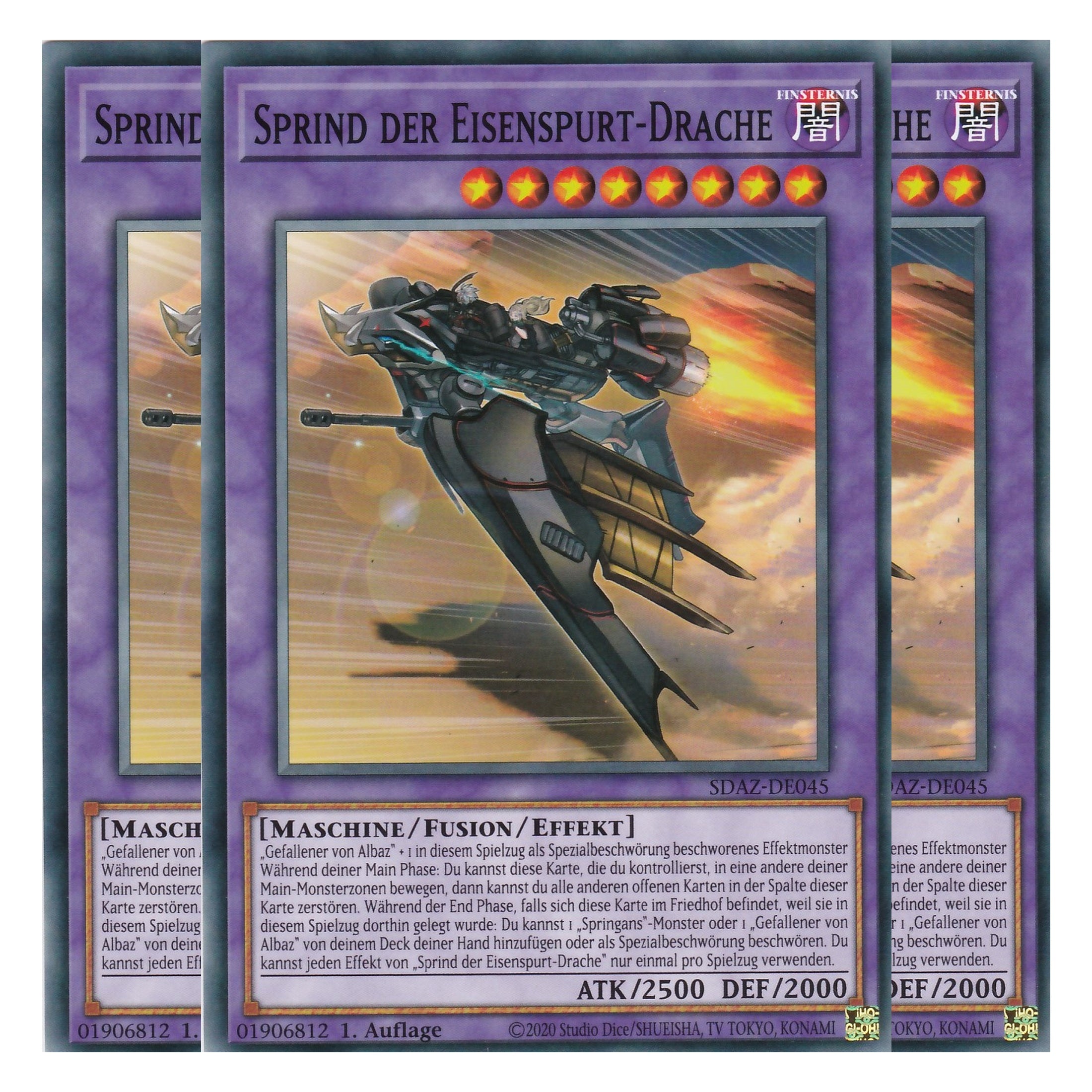 Sprind der Eisenspurt-Drache - SDAZ-DE045 - Common - Deutsch - 1. Auflage - Structure Deck: Albaz Strike - Yu-Gi-Oh! - Playset (3 Kopien)