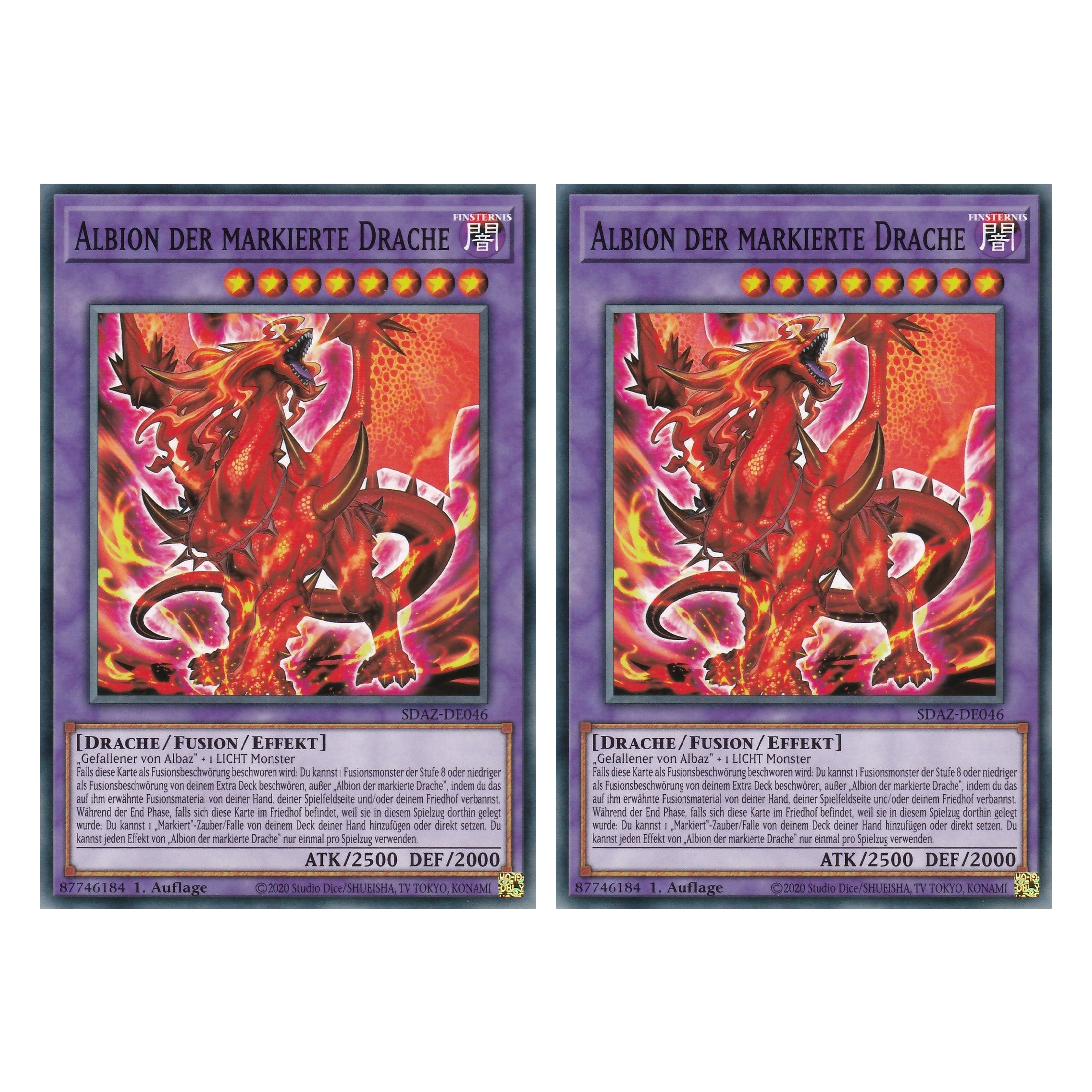 Albion der Markierte Drache - SDAZ-DE046 - Common - Deutsch - 1. Auflage - Structure Deck: Albaz Strike - Yu-Gi-Oh! - Duo Set (2 Stück)