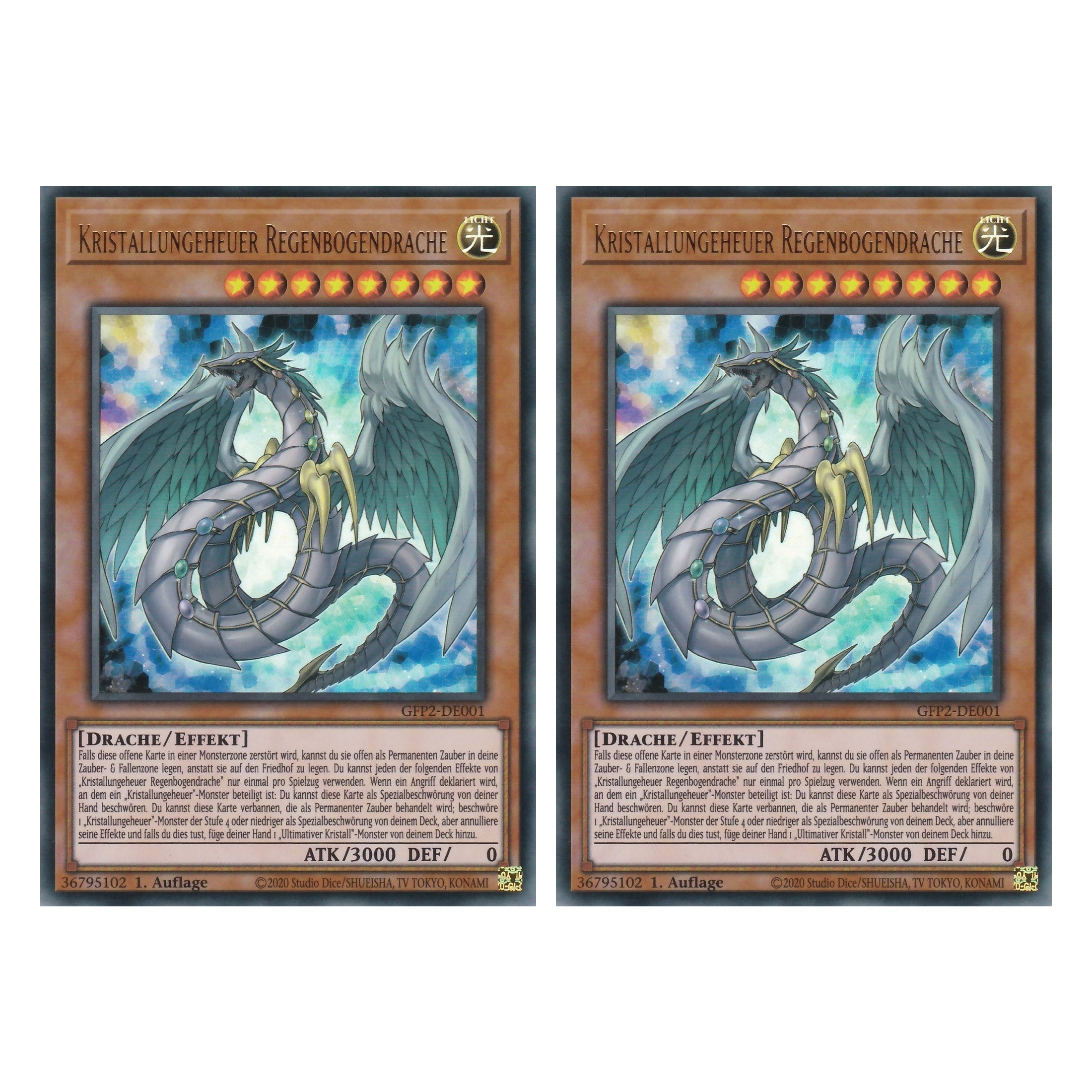 Kristallungeheuer Regenbogendrache - GFP2-DE001 - Ultra Rare - Deutsch - 1. Auflage - Ghost from the Past II The Second Hunting - Yu-Gi-Oh! - Duo Set (2 Stück)