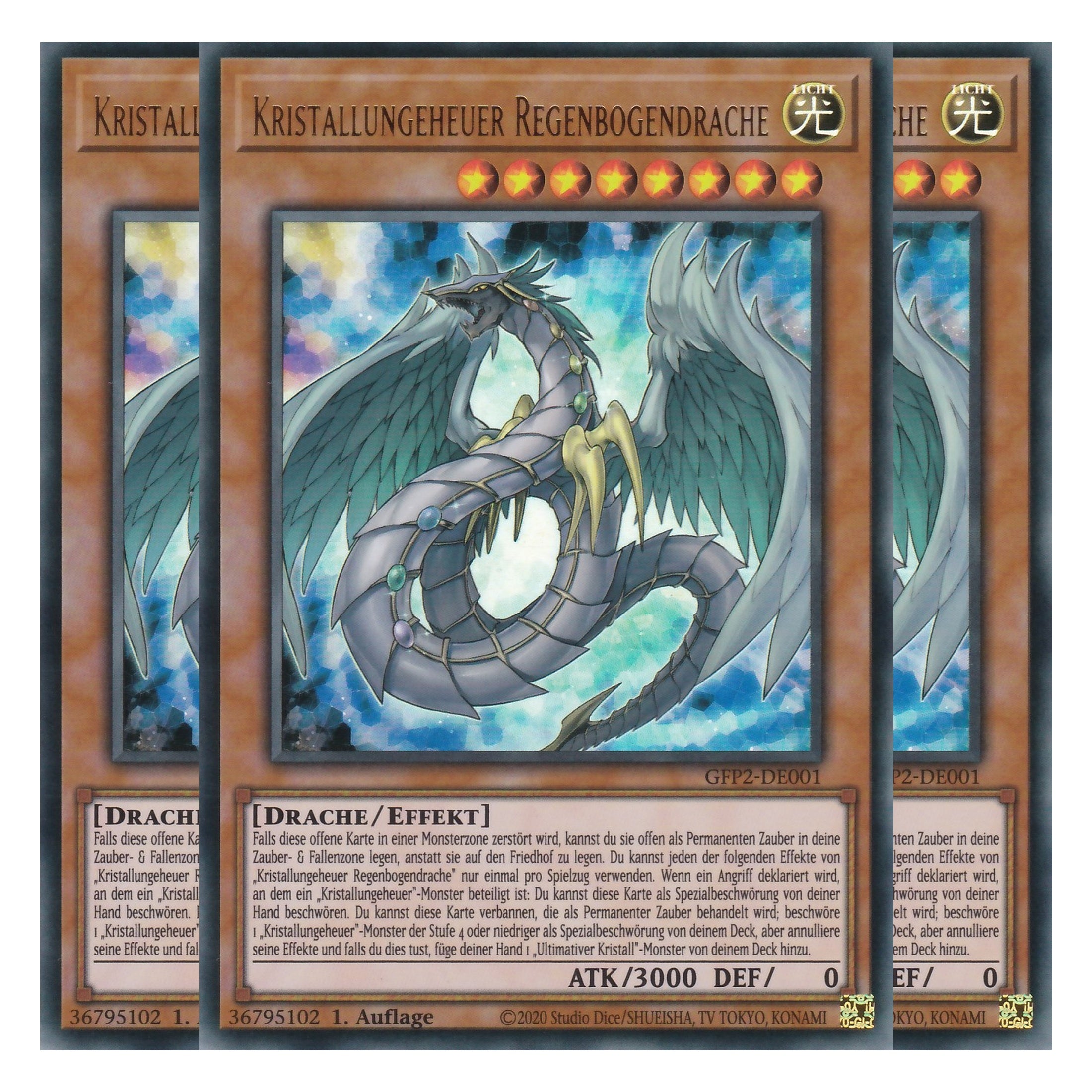 Kristallungeheuer Regenbogendrache - GFP2-DE001 - Ultra Rare - Deutsch - 1. Auflage - Ghost from the Past II The Second Hunting - Yu-Gi-Oh! - Playset (3 Kopien)