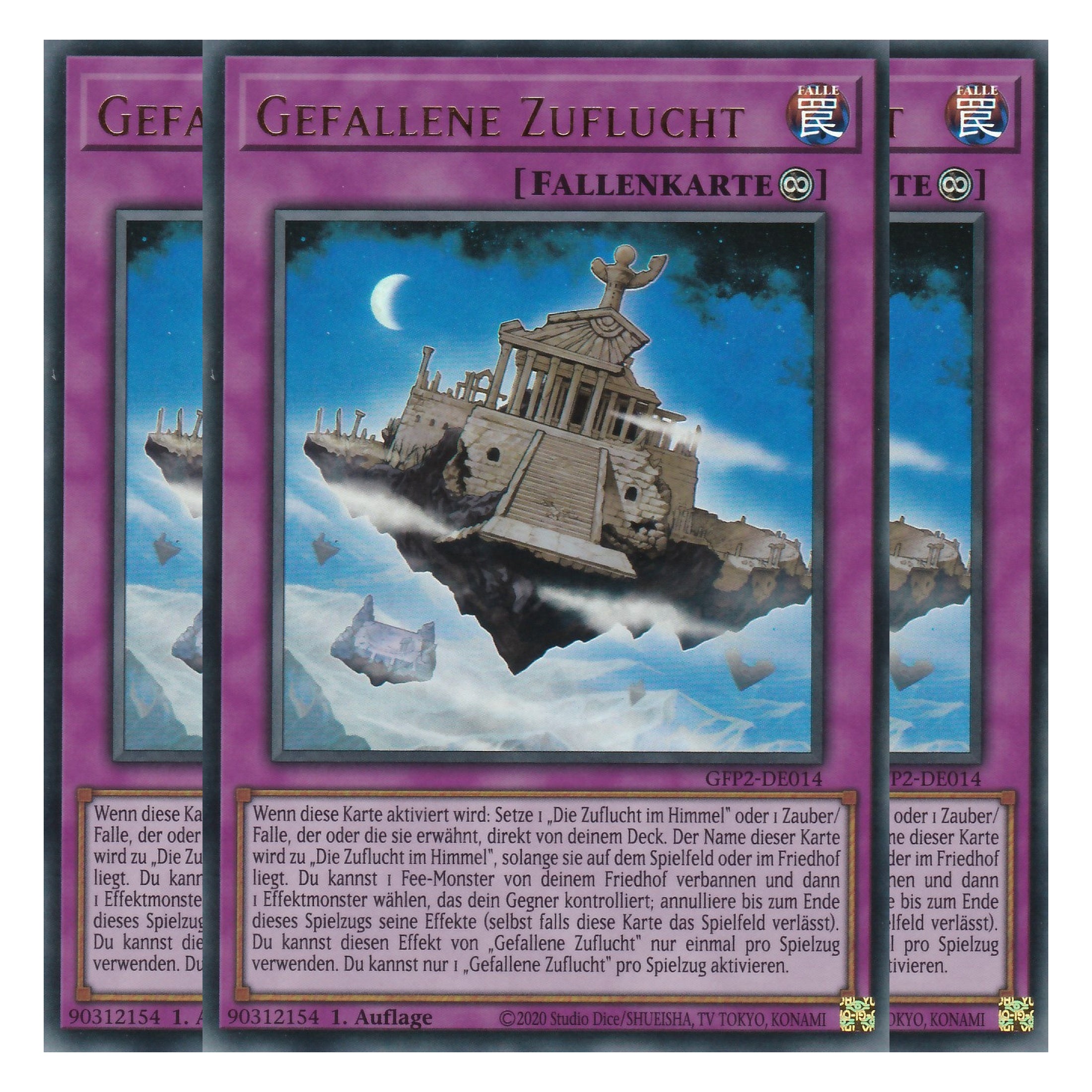 Gefallene Zuflucht - GFP2-DE014 - Ultra Rare - Deutsch - 1. Auflage - Ghost from the Past II The Second Hunting - Yu-Gi-Oh! - Playset (3 Kopien)