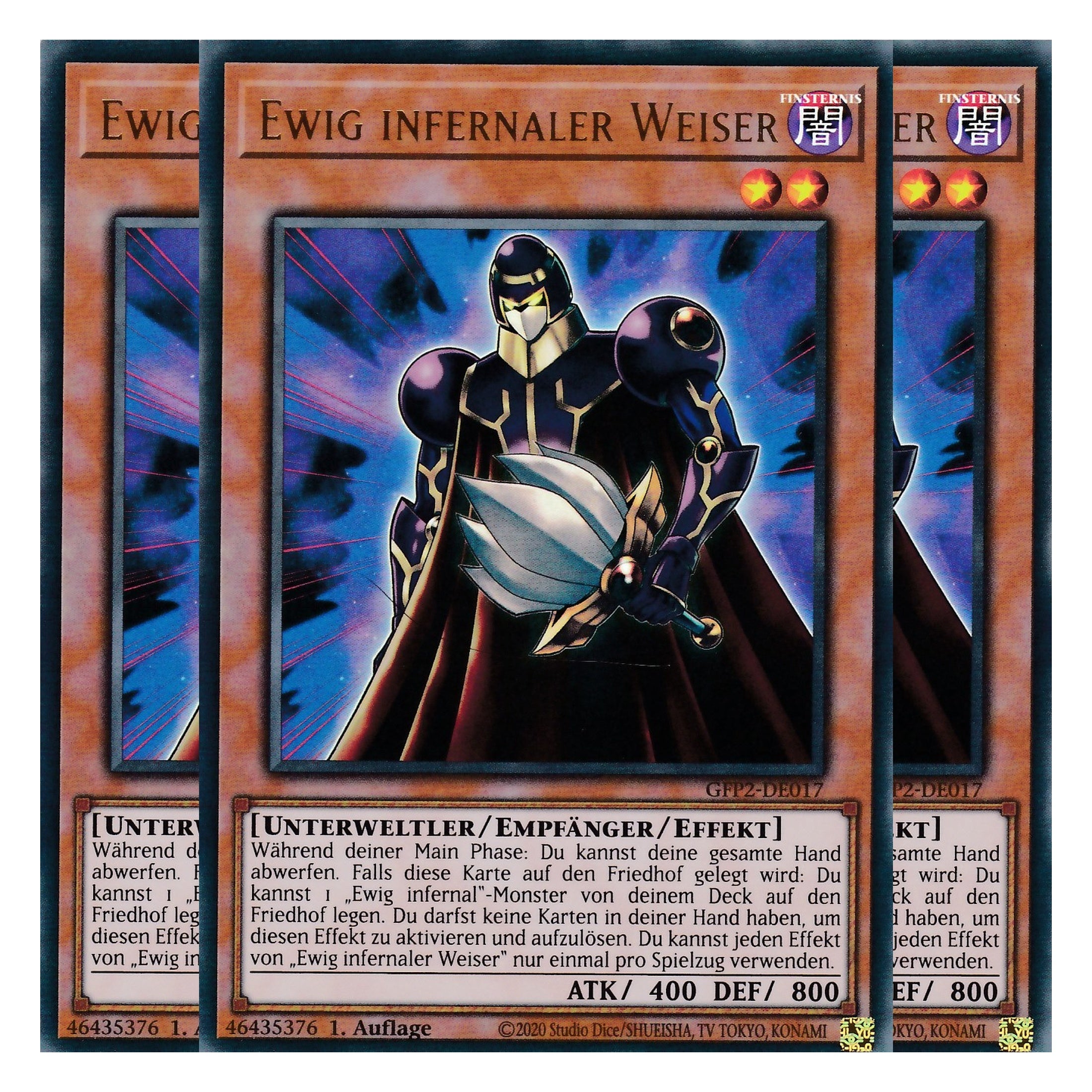 Ewig infernaler Weiser - GFP2-DE017 - Ultra Rare - Deutsch - 1. Auflage - Ghost from the Past II The Second Hunting - Yu-Gi-Oh! - Playset (3 Kopien)