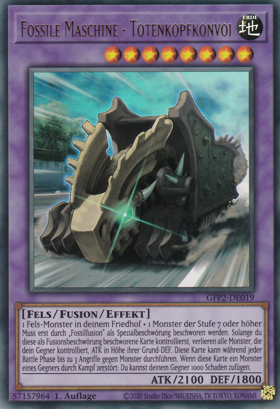 Fossile Maschine - Totenkopfkonvoi - GFP2-DE019 - Ultra Rare - Deutsch - 1. Auflage - Ghosts From the Past: The 2nd Haunting