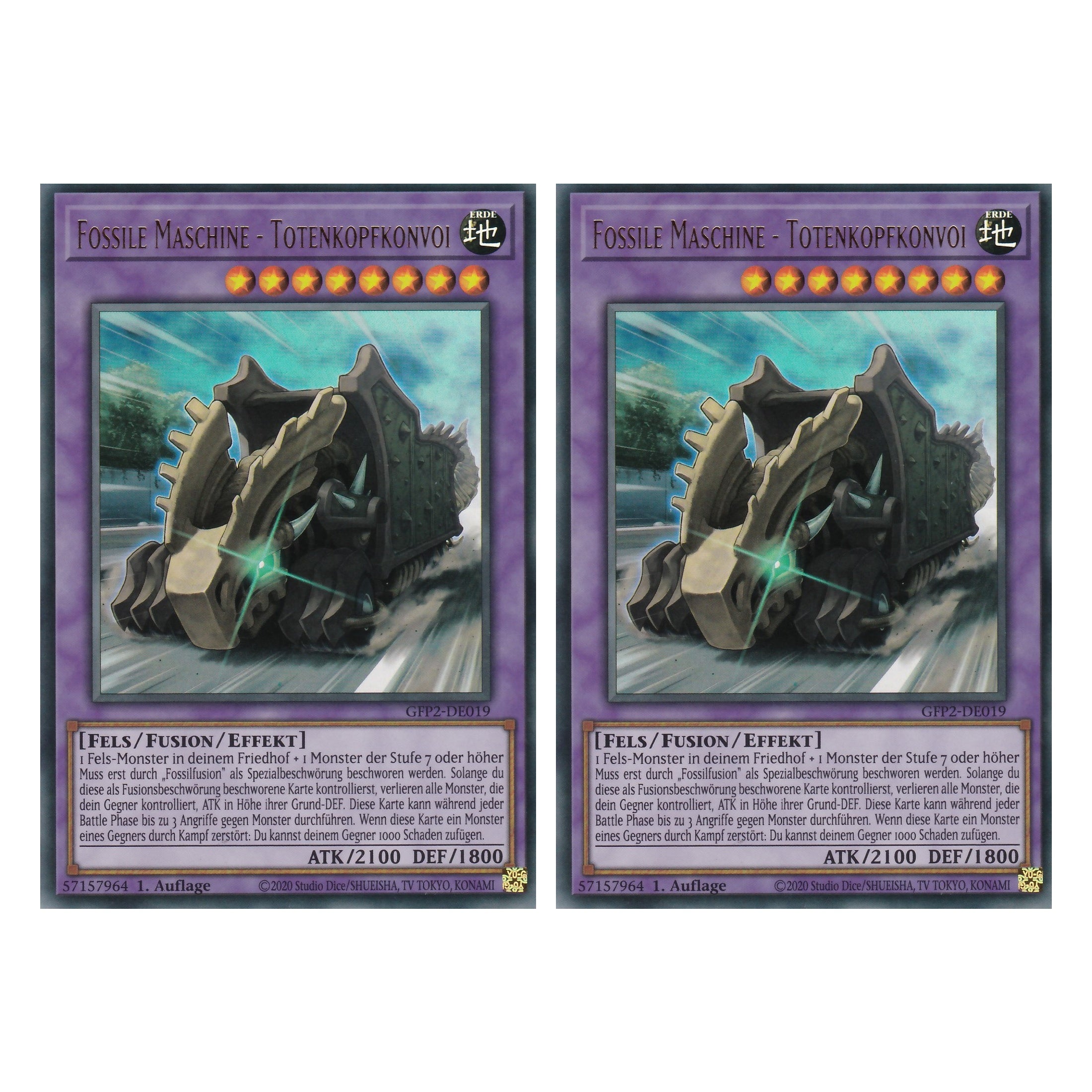 Fossile Maschine - Totenkopfkonvoi - GFP2-DE019 - Ultra Rare - Deutsch - 1. Auflage - Ghost from the Past II The Second Hunting - Yu-Gi-Oh! - Duo Set (2 Stück)