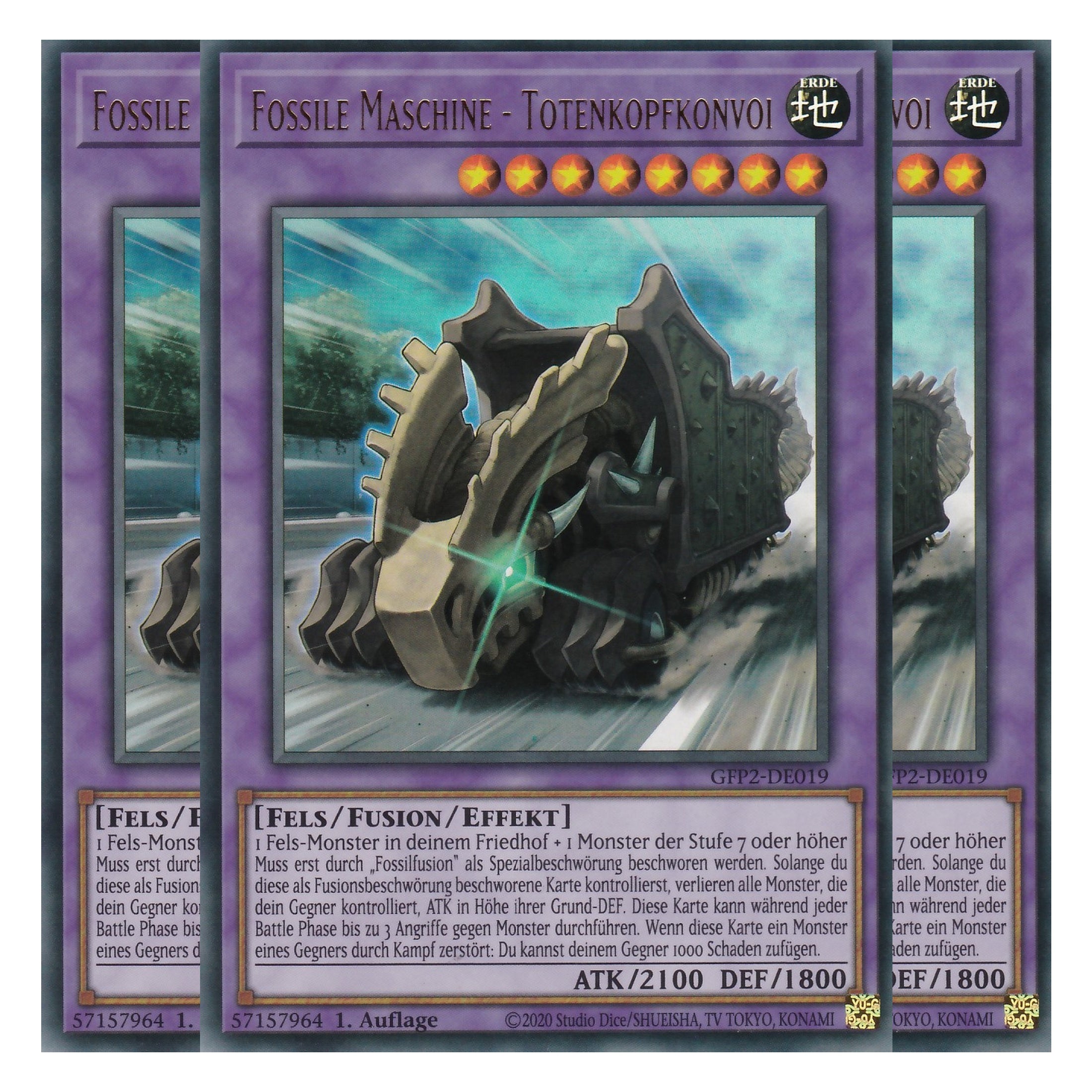 Fossile Maschine - Totenkopfkonvoi - GFP2-DE019 - Ultra Rare - Deutsch - 1. Auflage - Ghost from the Past II The Second Hunting - Yu-Gi-Oh! - Playset (3 Kopien)